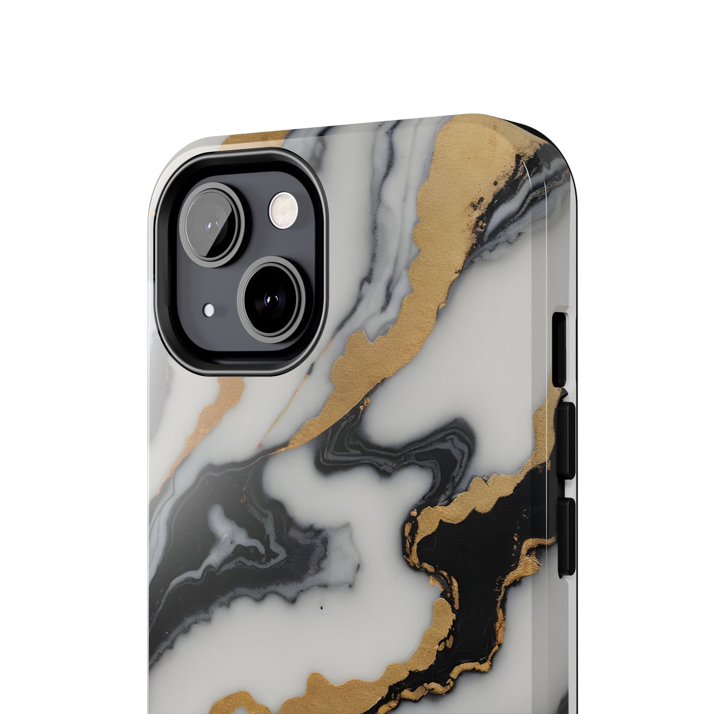 Elegant Gold Marble Tough Phone Case - Stylish Protection for Your iPhone
