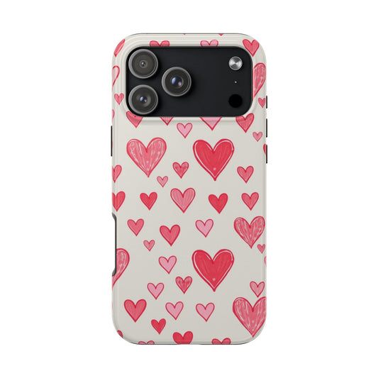 Heart Pattern Tough Phone Case - Cute and Stylish Protection