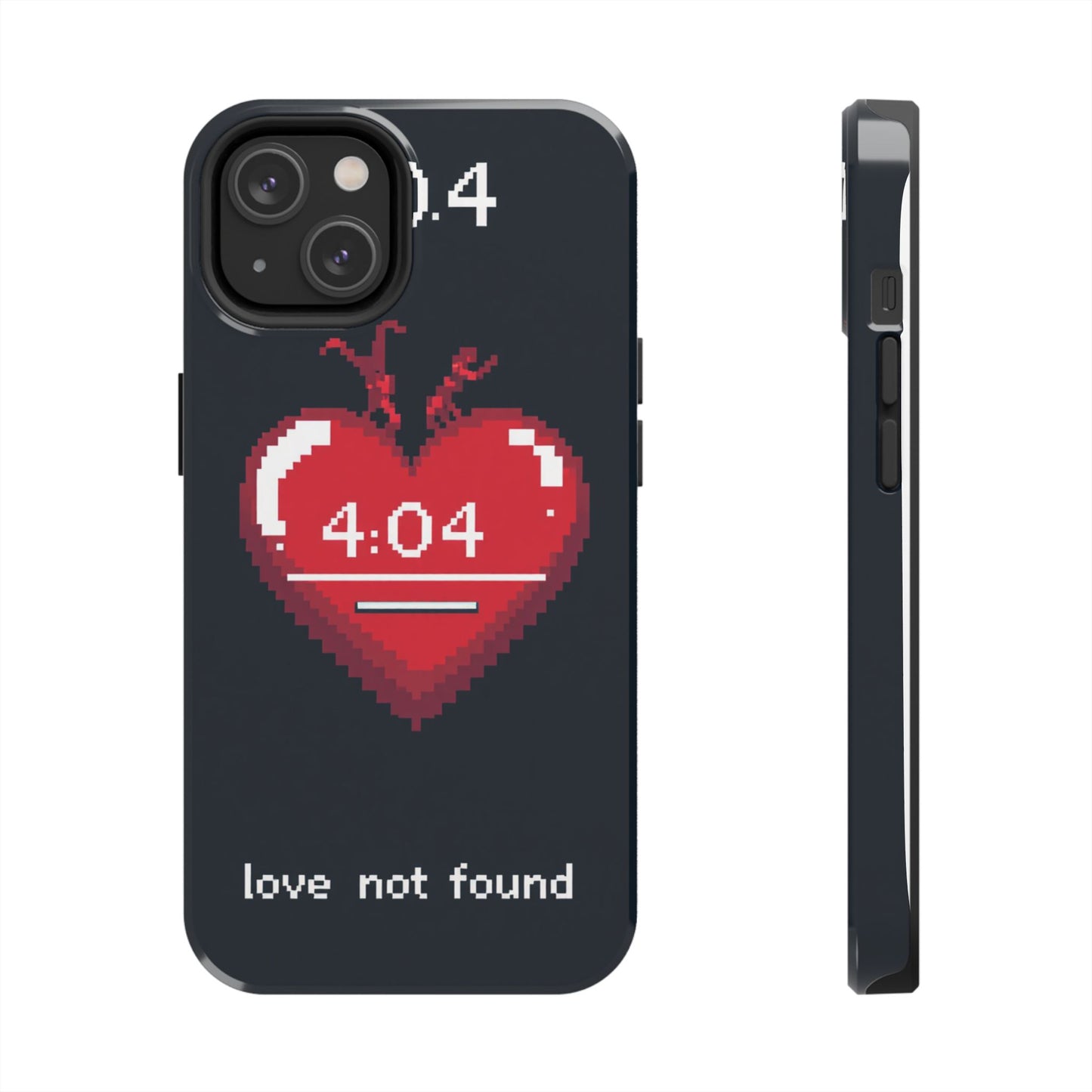 Vintage Pixel Heart Tough Phone Case - "404 Love Not Found" Design