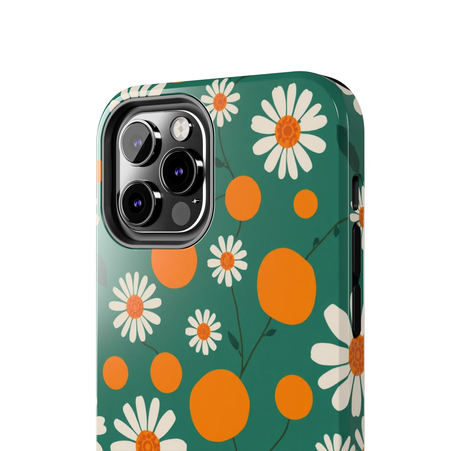 Floral Tough Phone Case - Daisy & Orange Design