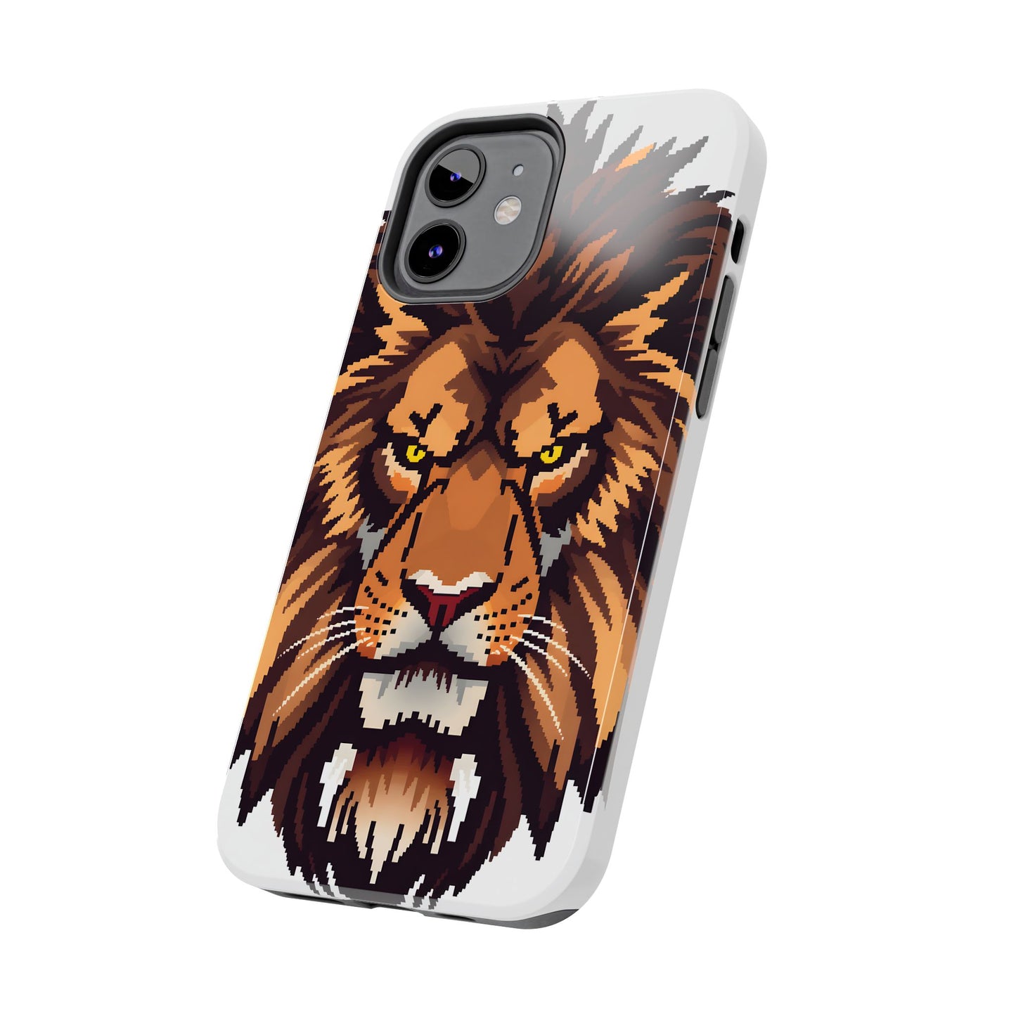 Fierce Pixelated Lion Tough Phone Case - Durable Design for Animal Lovers - for iPhone