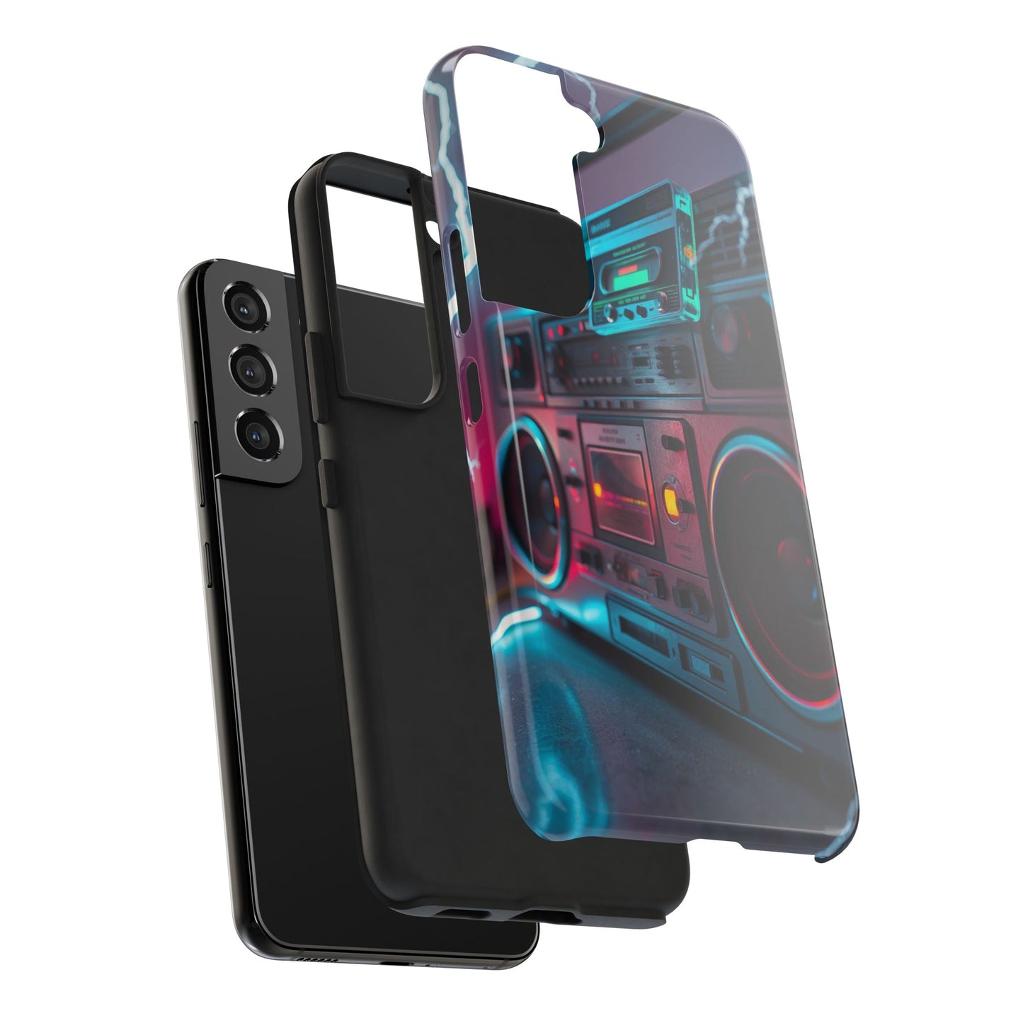 Retro Boombox Tough Phone Case – Vibrant Protection for Music Lovers