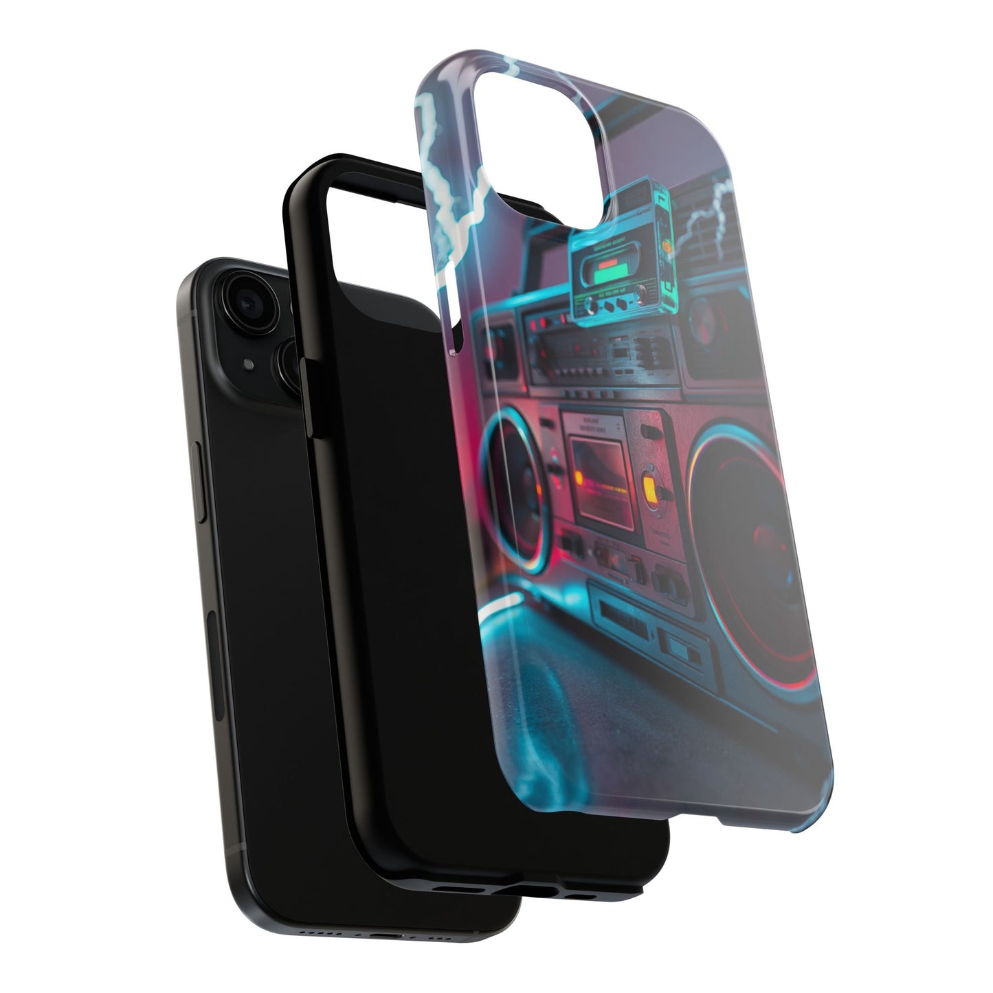 Retro Boombox Tough Phone Case – Vibrant Protection for Music Lovers