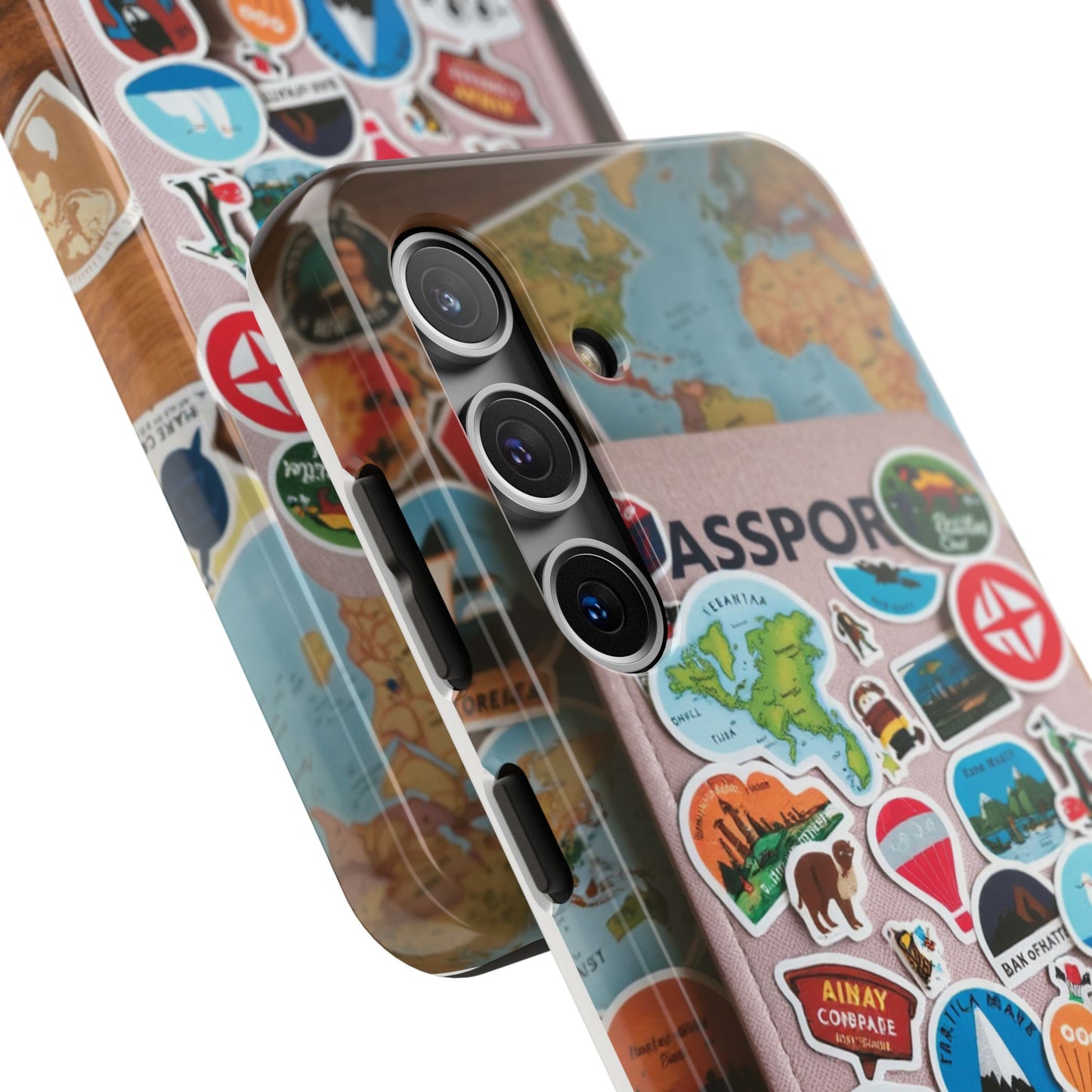 Adventure Stickers Phone Case - Tough Protection for Travel Lovers