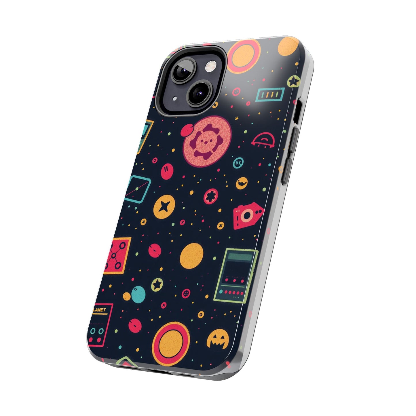 Colorful Space-Themed Tough Phone Case - Fun & Durable Protection for All Ages - for iPhone