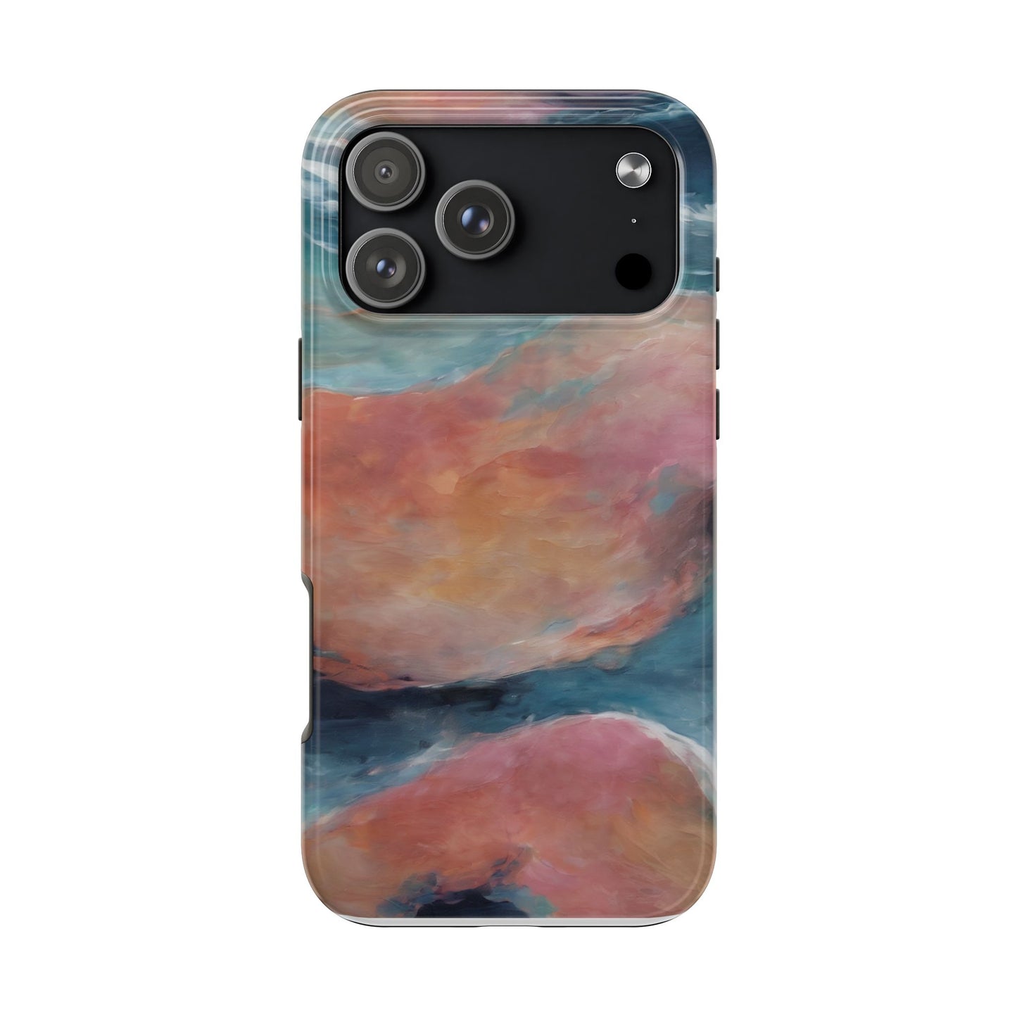 Artistic Painted Sea Tough Phone Case - Abstract Waves Design - for iPhone