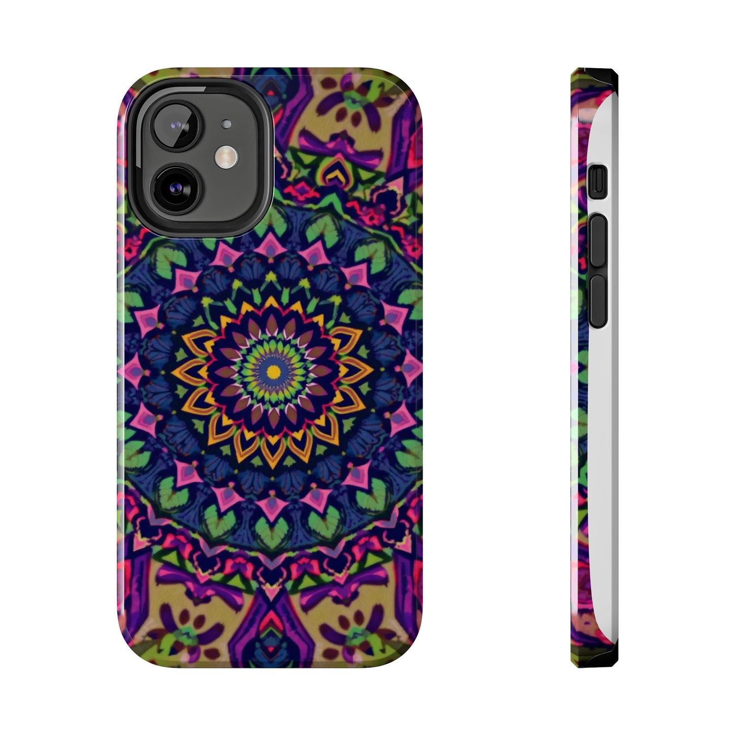Vibrant Mandala Tough Phone Case - Colorful, Purple Fusion, Durable Protection for Your Device - for iPhone