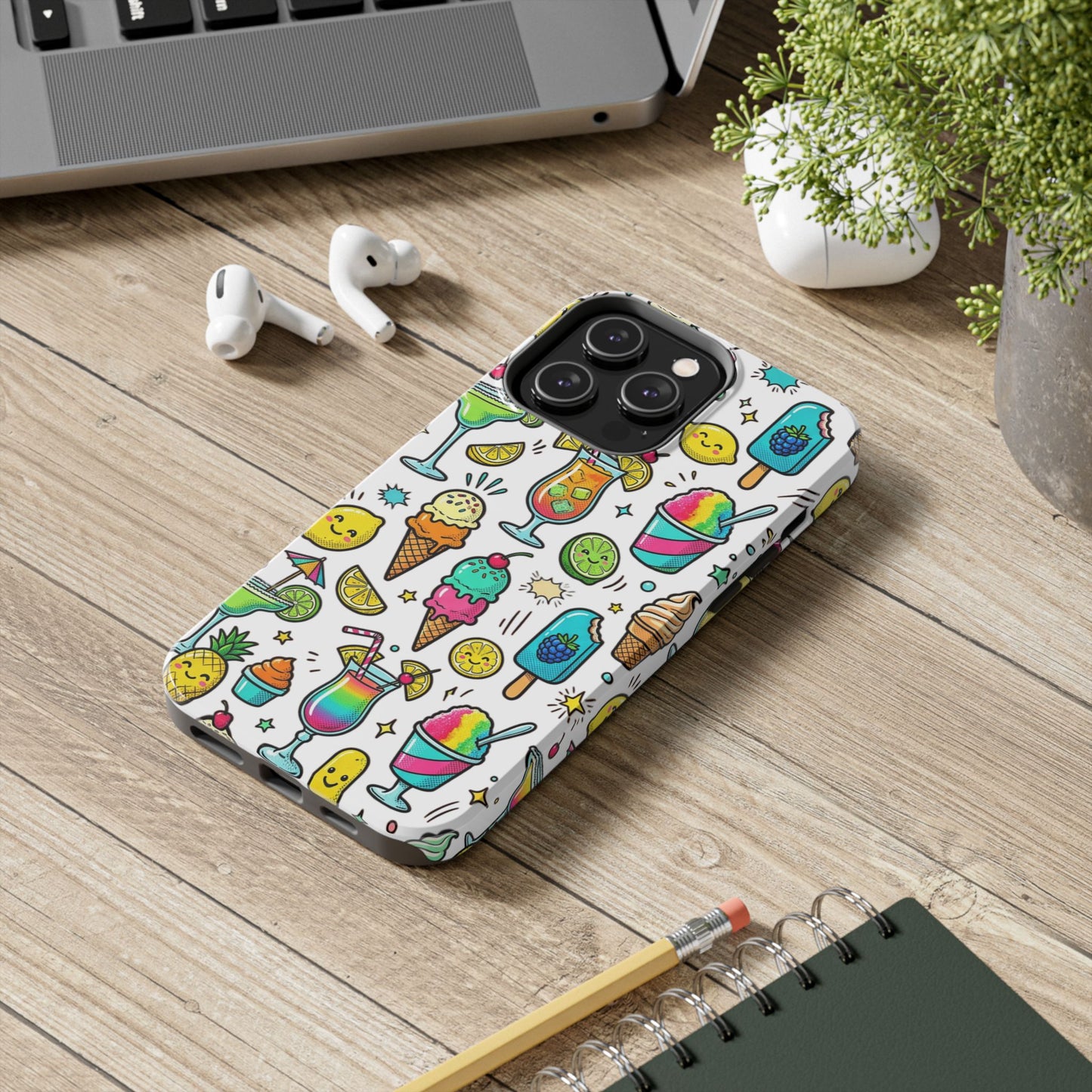 Tough Phone Case — Summer Ice Cream & Cocktails Pattern