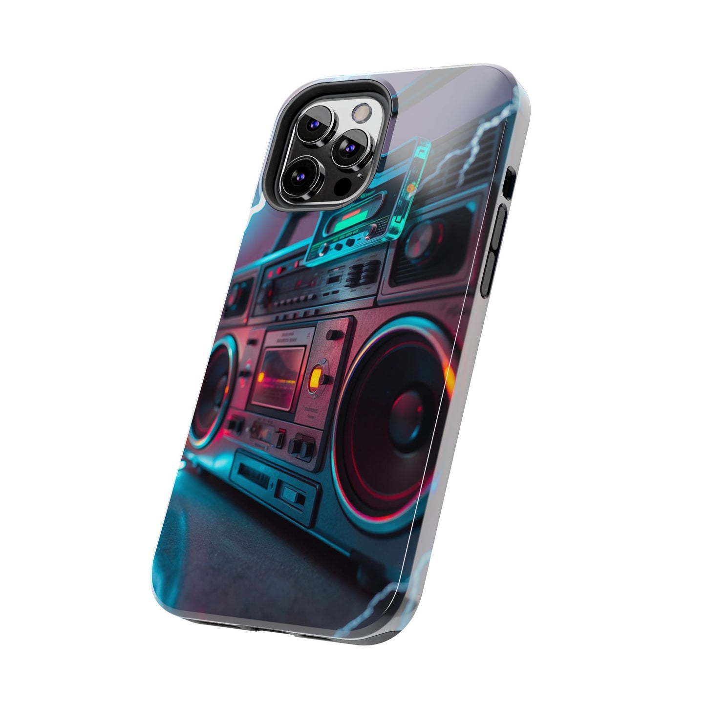 Retro Boombox Tough Phone Case – Vibrant Protection for Music Lovers