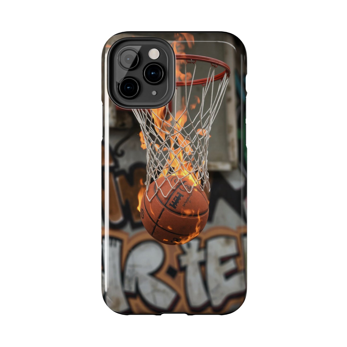 Fire Basketball Tough Phone Case - Durable Sporty Design for Athletes & Fans