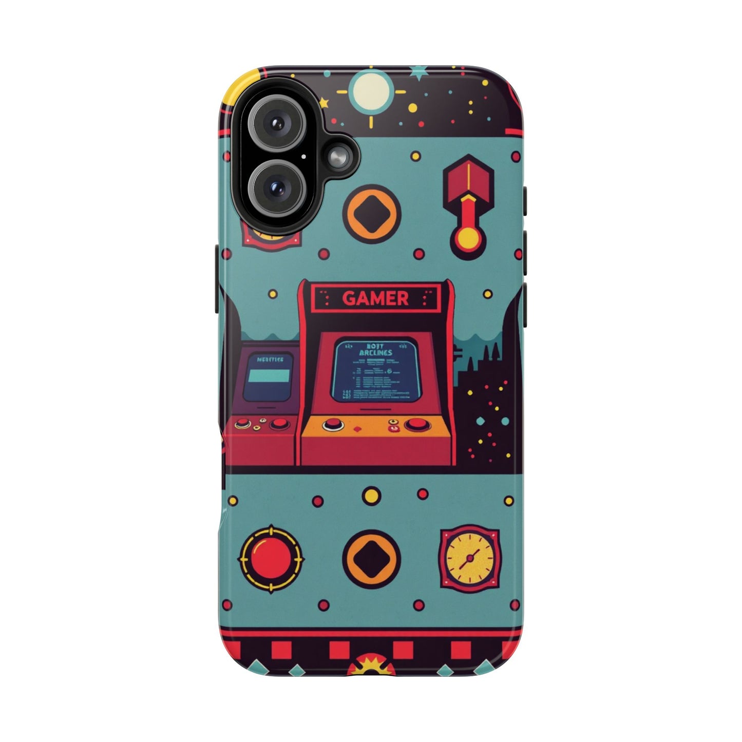 Retro Gamer Tough Phone Case - Vibrant Arcade Design for Gaming Enthusiasts - for iPhone