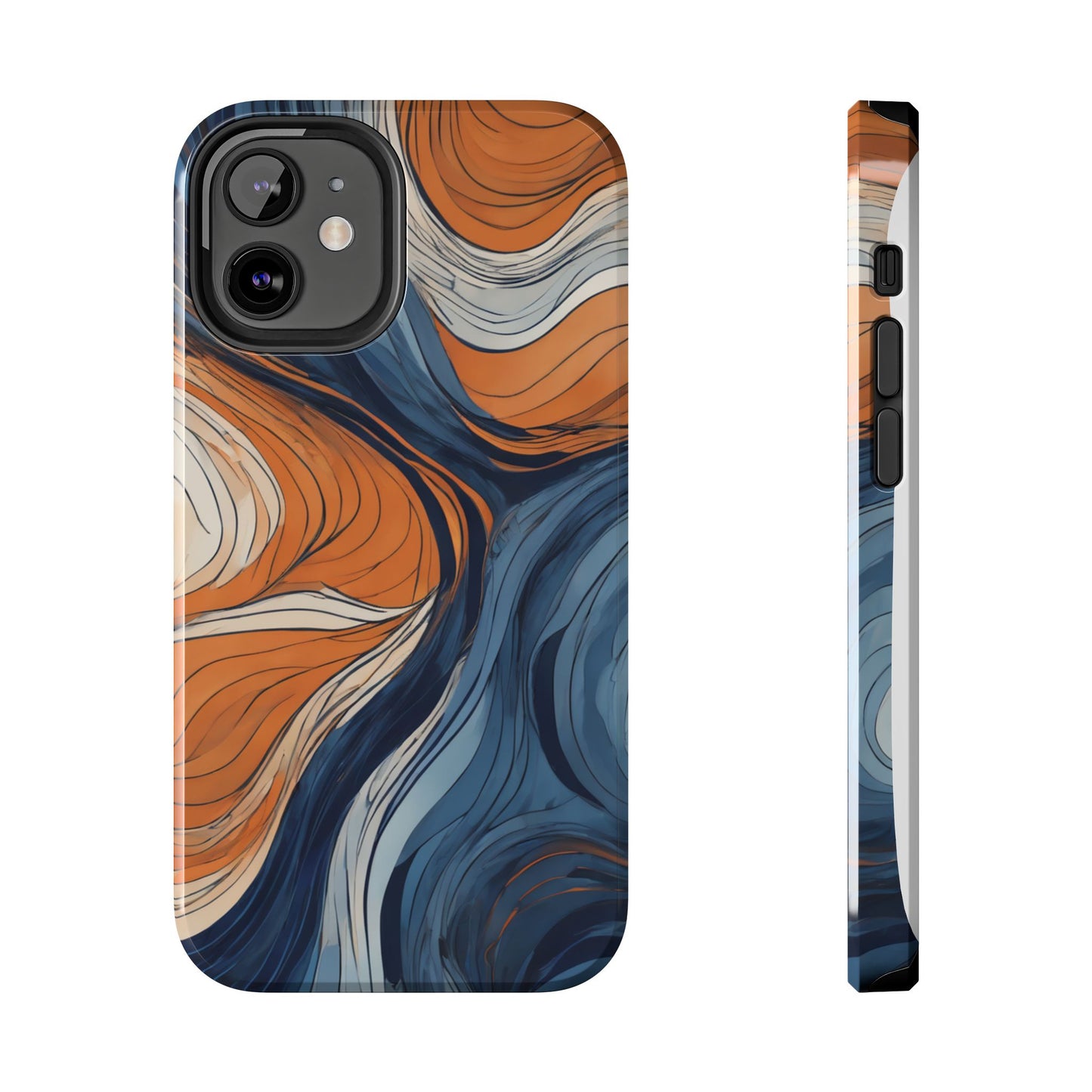 Artistic Tough Phone Case - Vibrant Abstract  Waves Design - for iPhone