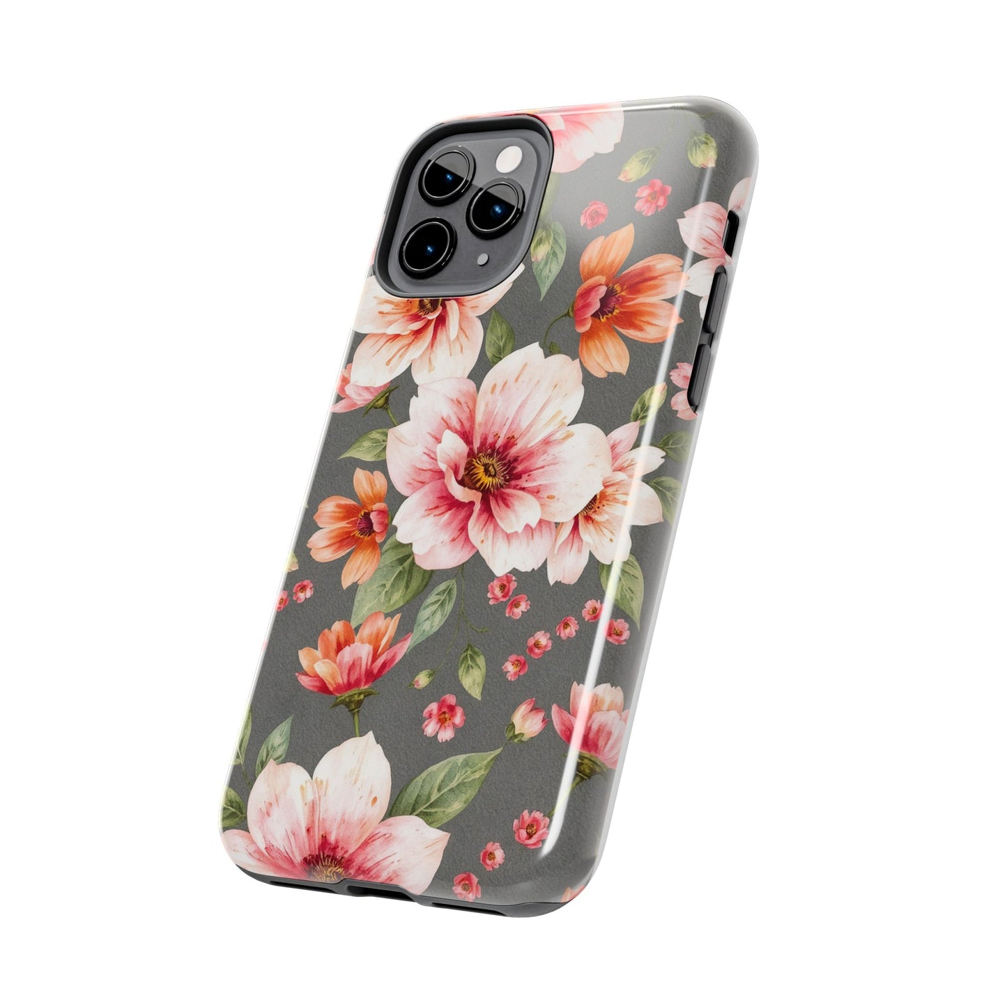Floral Pink Tough Phone Case - Stylish & Durable Floral Design - for iPhone