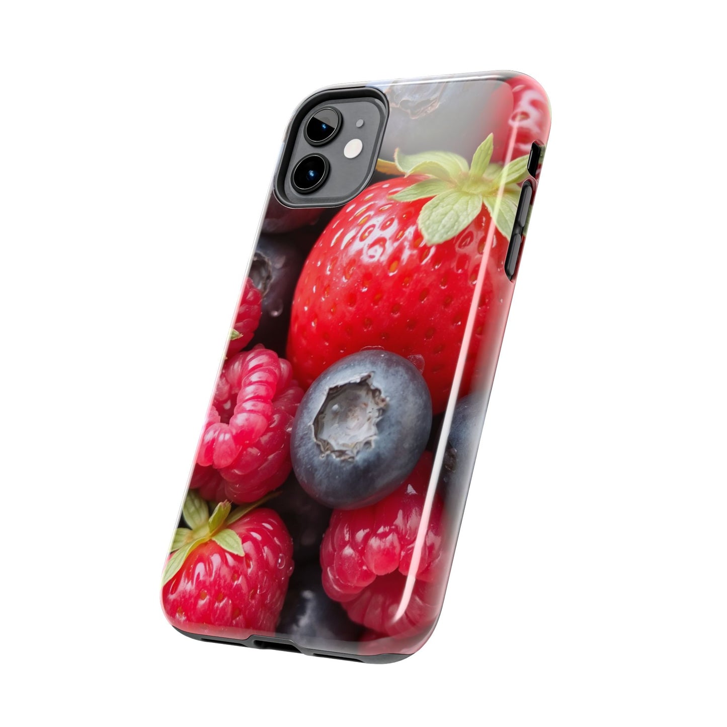 Fruit-Themed Tough Phone Case - Berry Burst Design