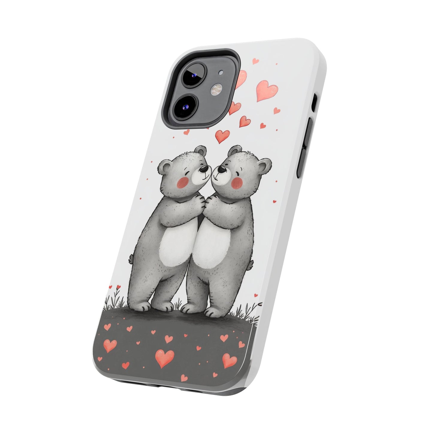 Cute Bear Love Tough Phone Case - Perfect for Valentine's Day & Couples