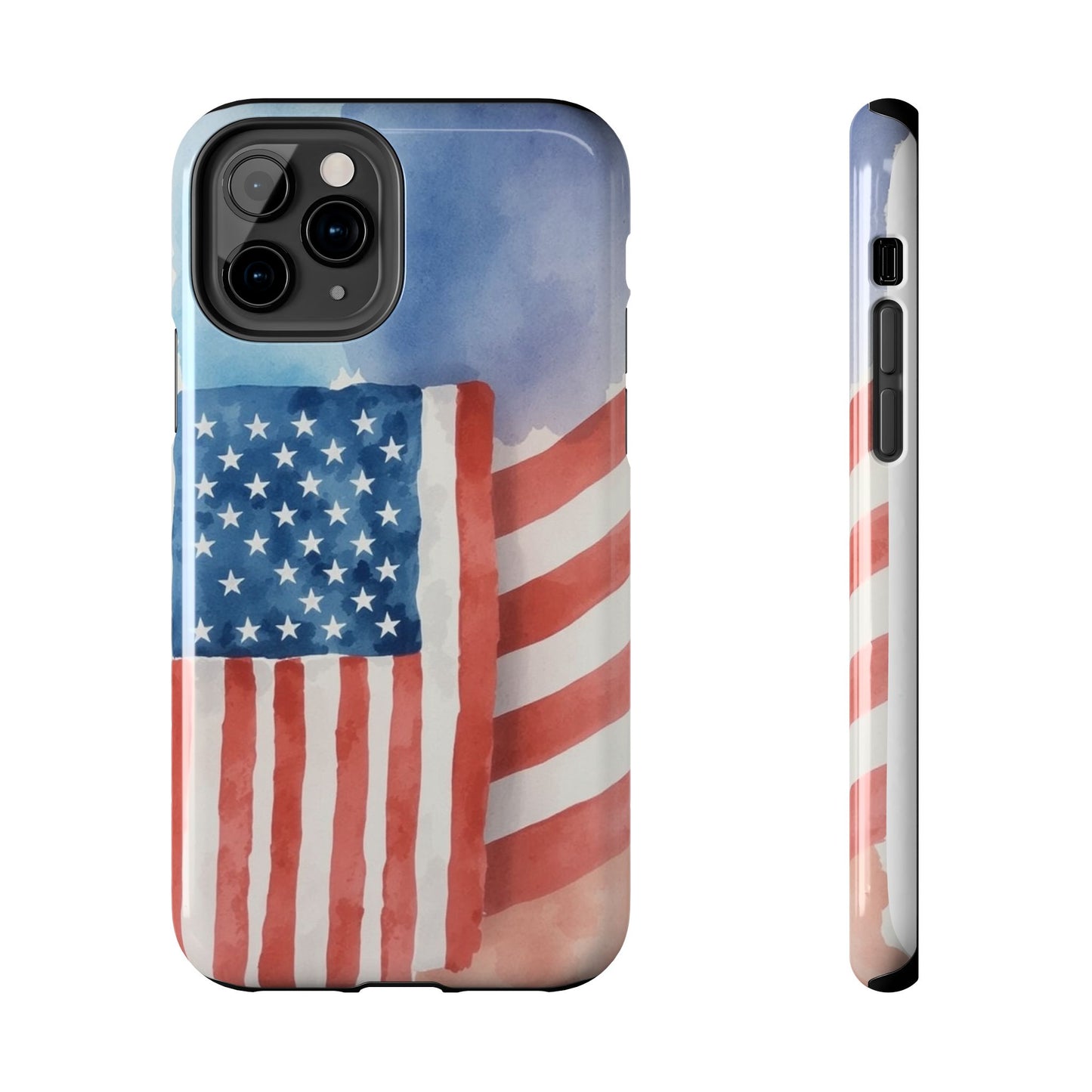 Abstract Watercolor American Flag Design - Tough Phone Case - for iPhone