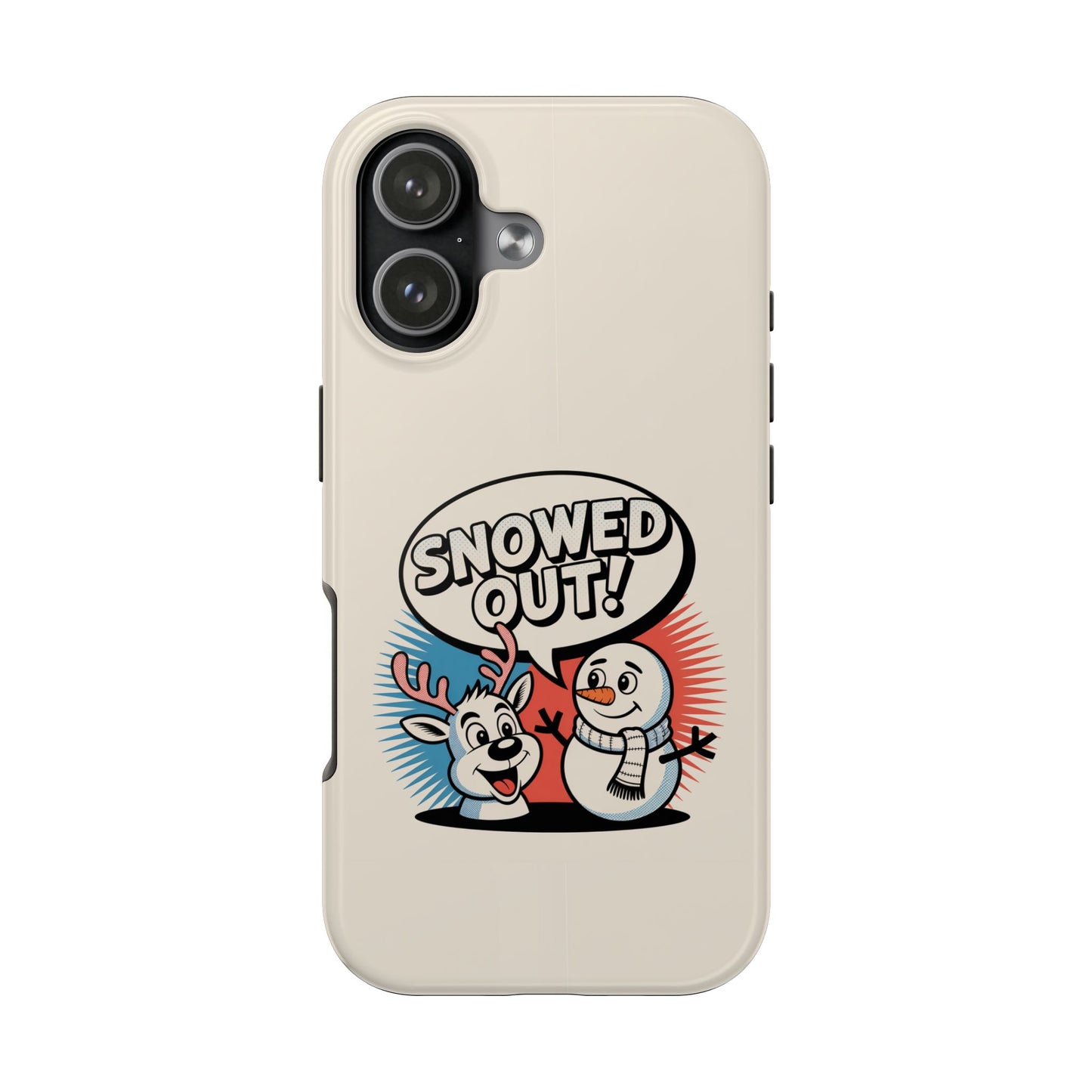 Snowman & Reindeer Tough Phone Case - Snowed Out Holiday Design
