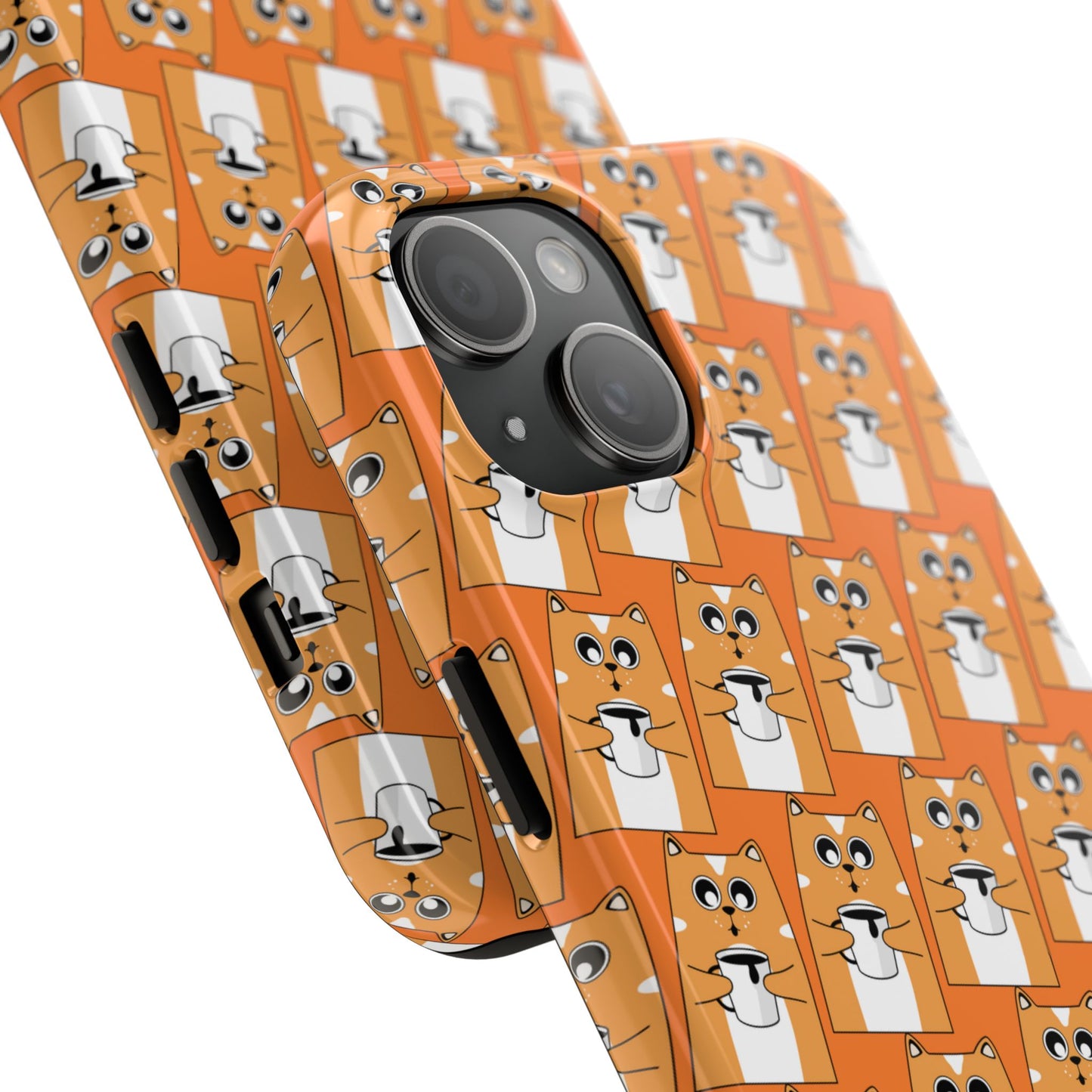 Coffee Cat Tough Phone Case – Durable, Fun, Perfect for Pet Lovers - for iPhone