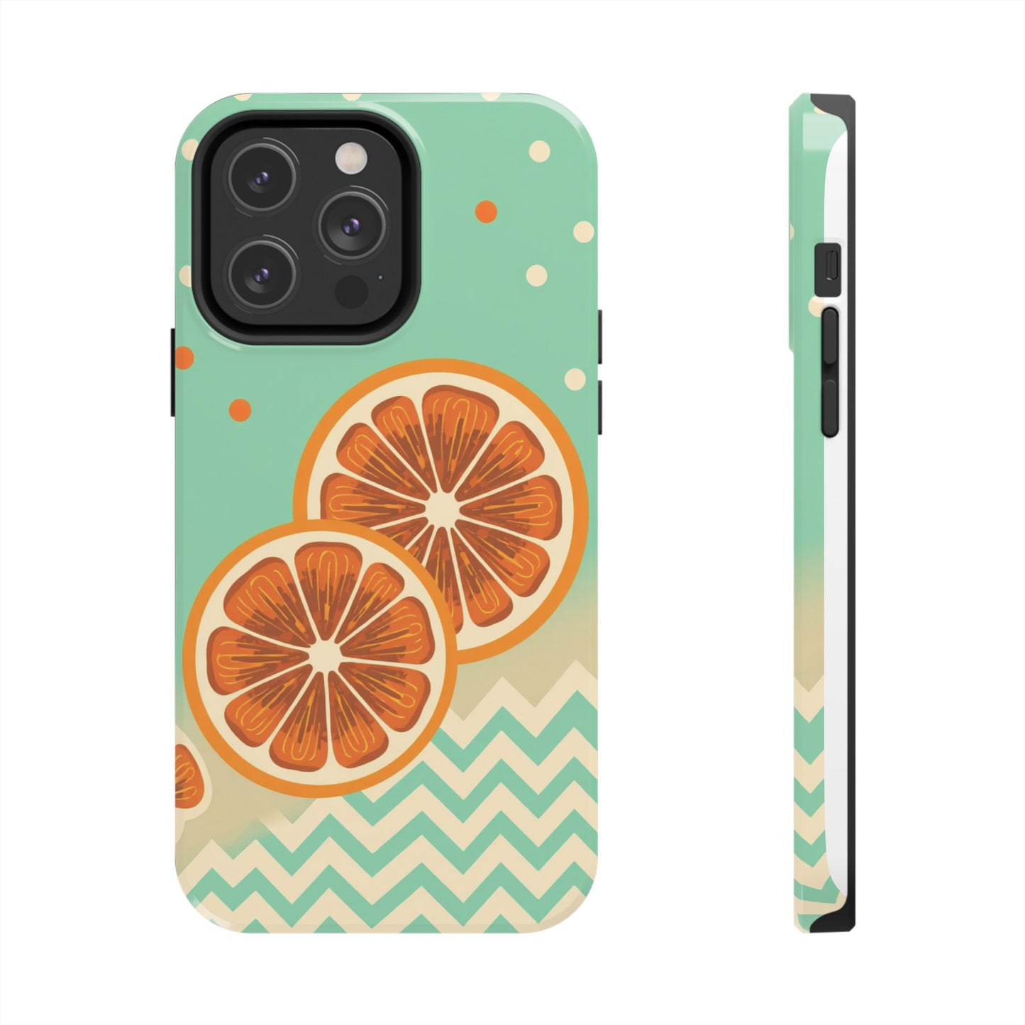 Citrus Vibe Tough Phone Case - Fun Orange Slice Design