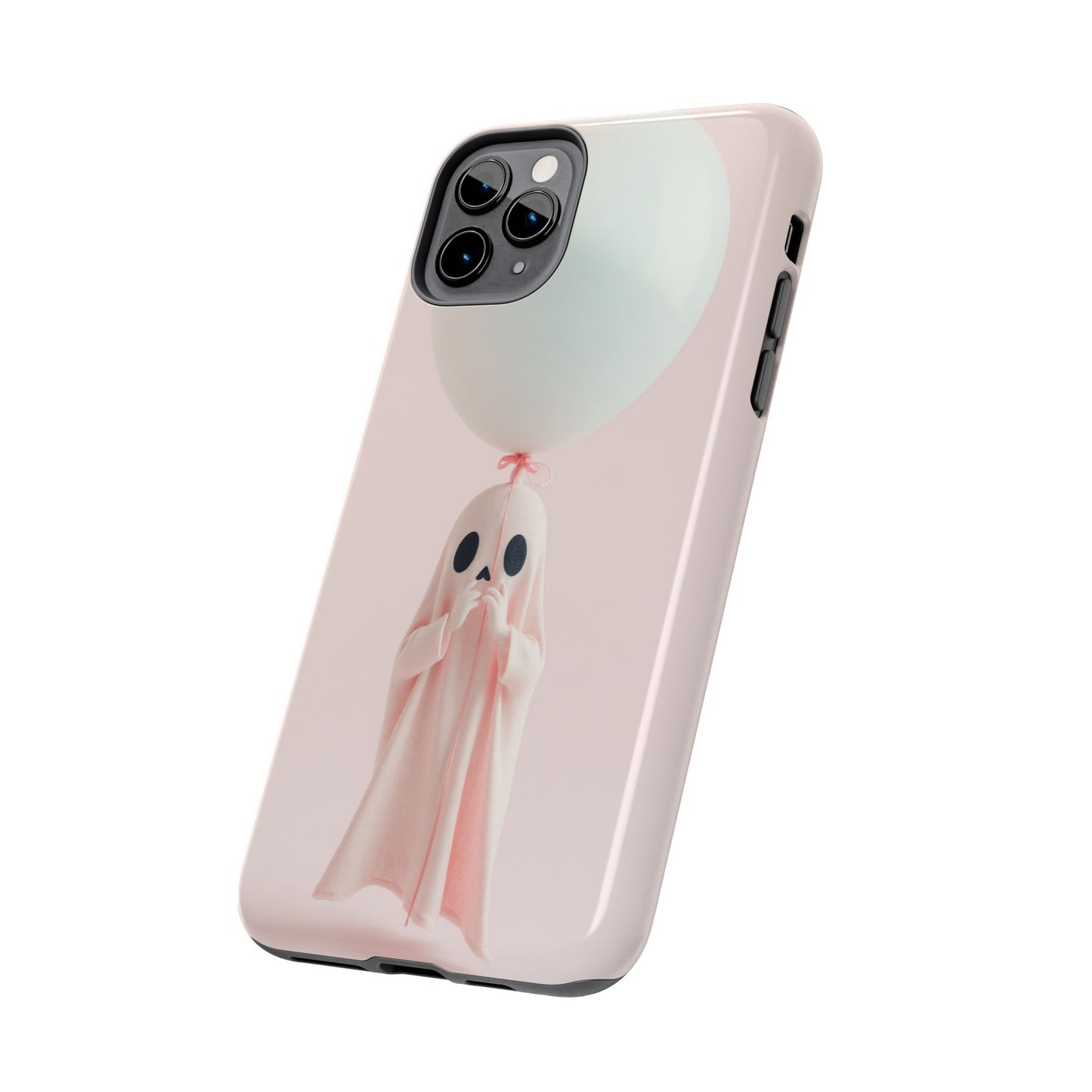 Cute Ghost Phone Case with Balloon - Tough Protection for Spooky Vibes