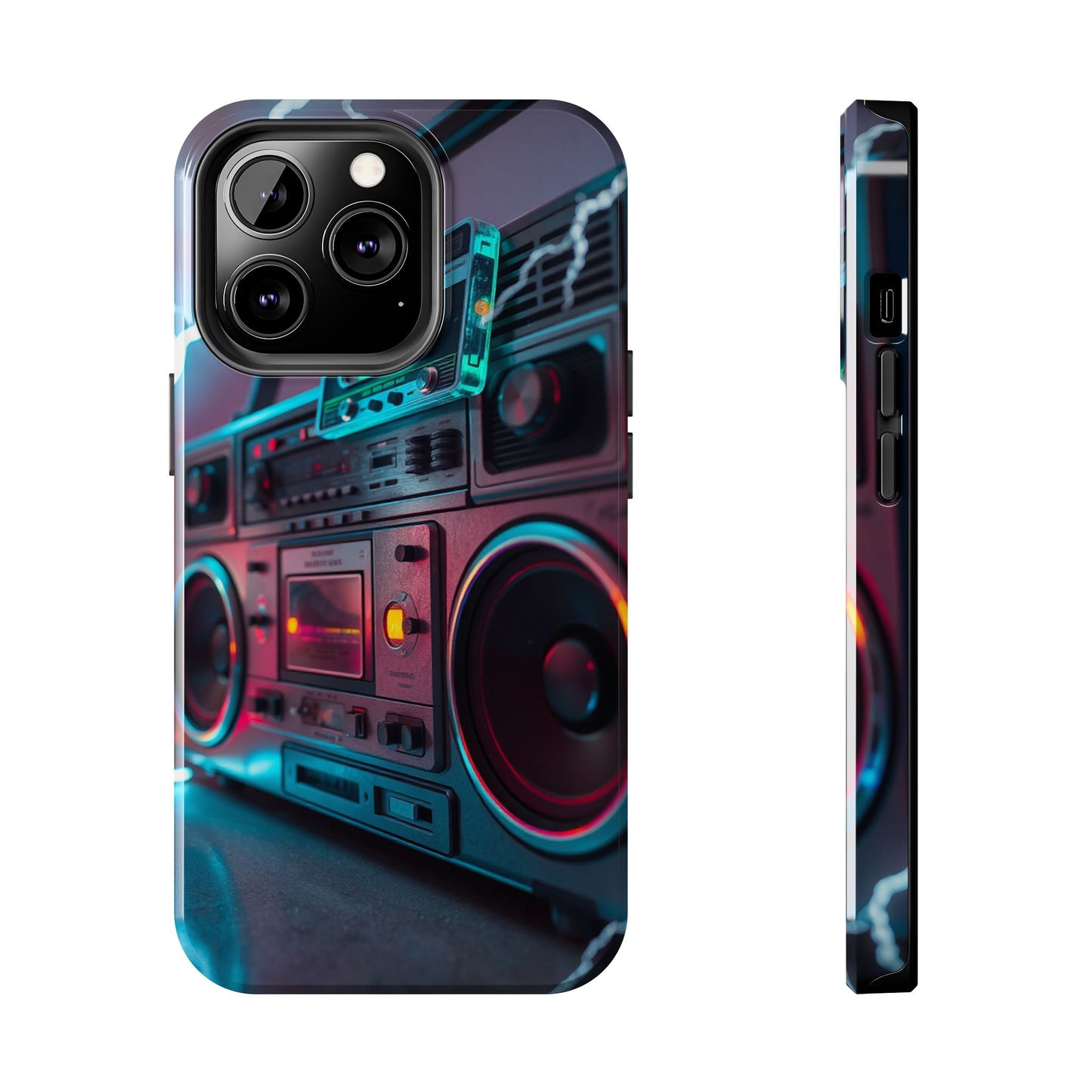 Retro Boombox Tough Phone Case – Vibrant Protection for Music Lovers