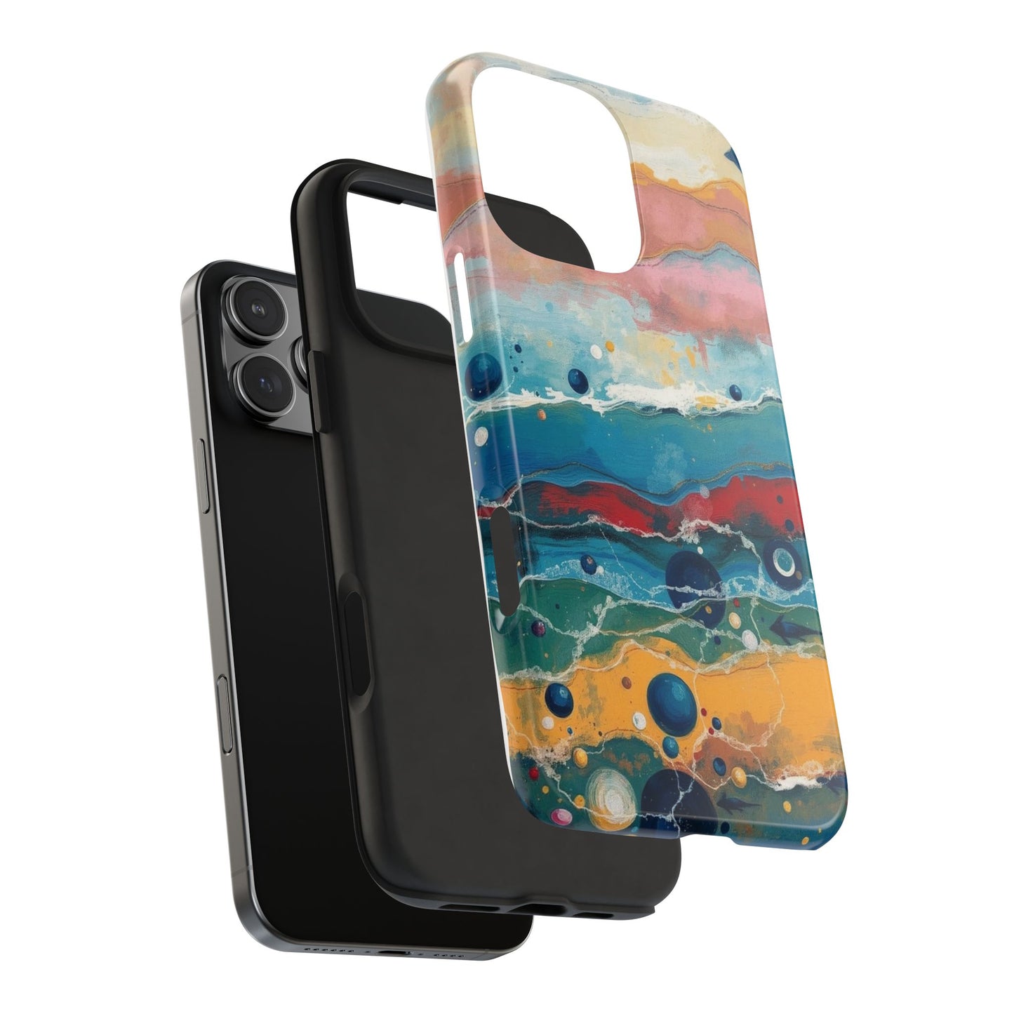 Artistic Tough Phone Case - Vibrant Waves Design for Unique Style