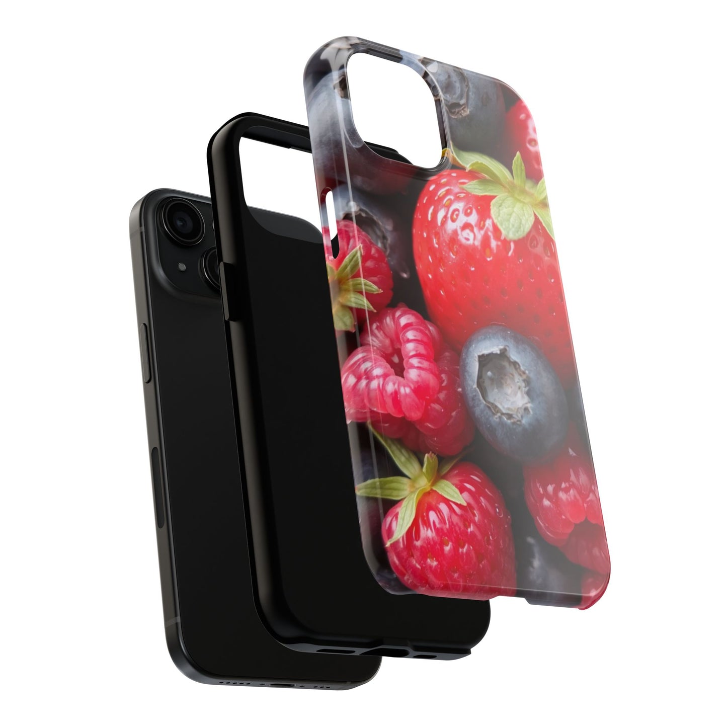 Fruit-Themed Tough Phone Case - Berry Burst Design