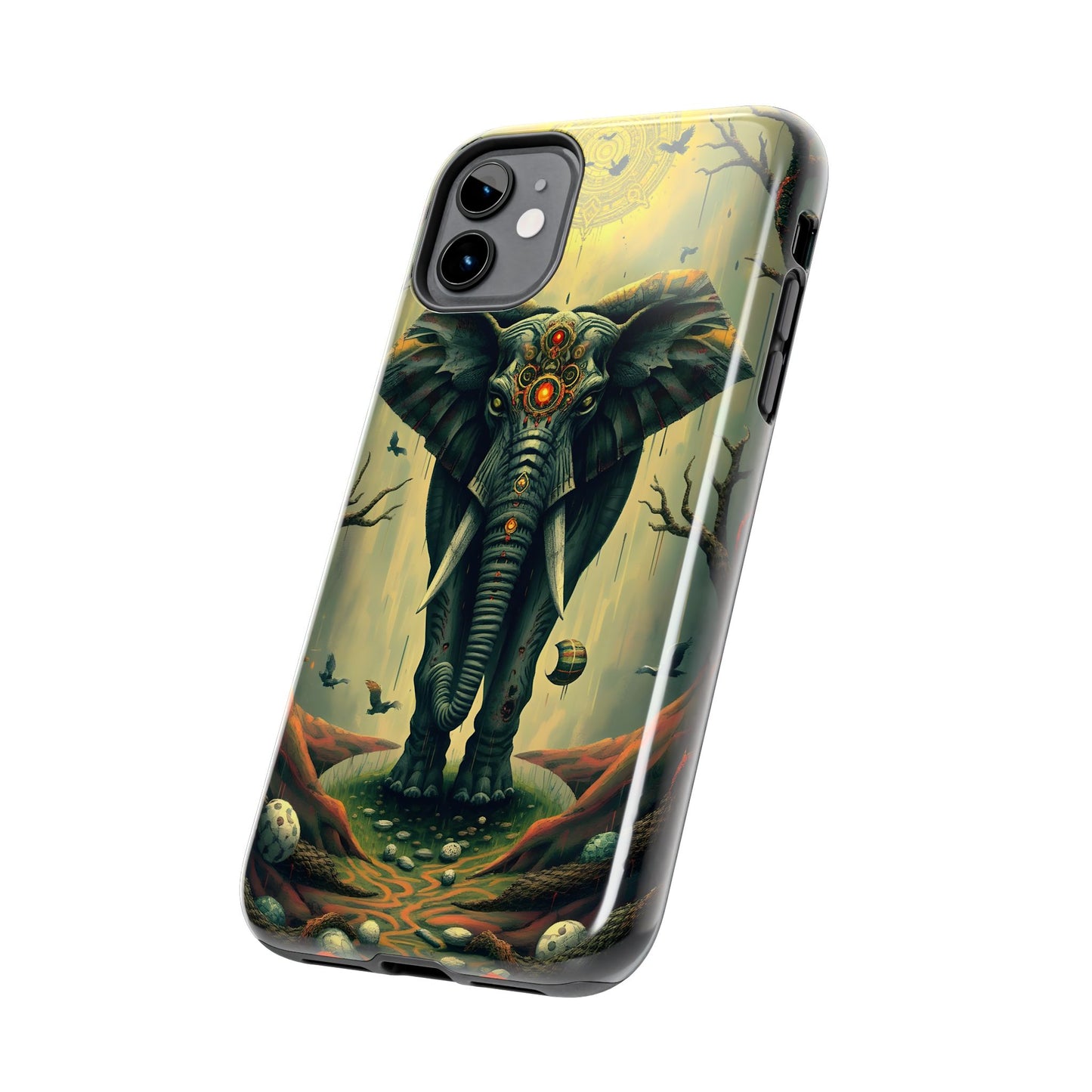 Mystical Forest Elephant Tough Phone Case | Vibrant Design for Nature Lovers - for iPhone