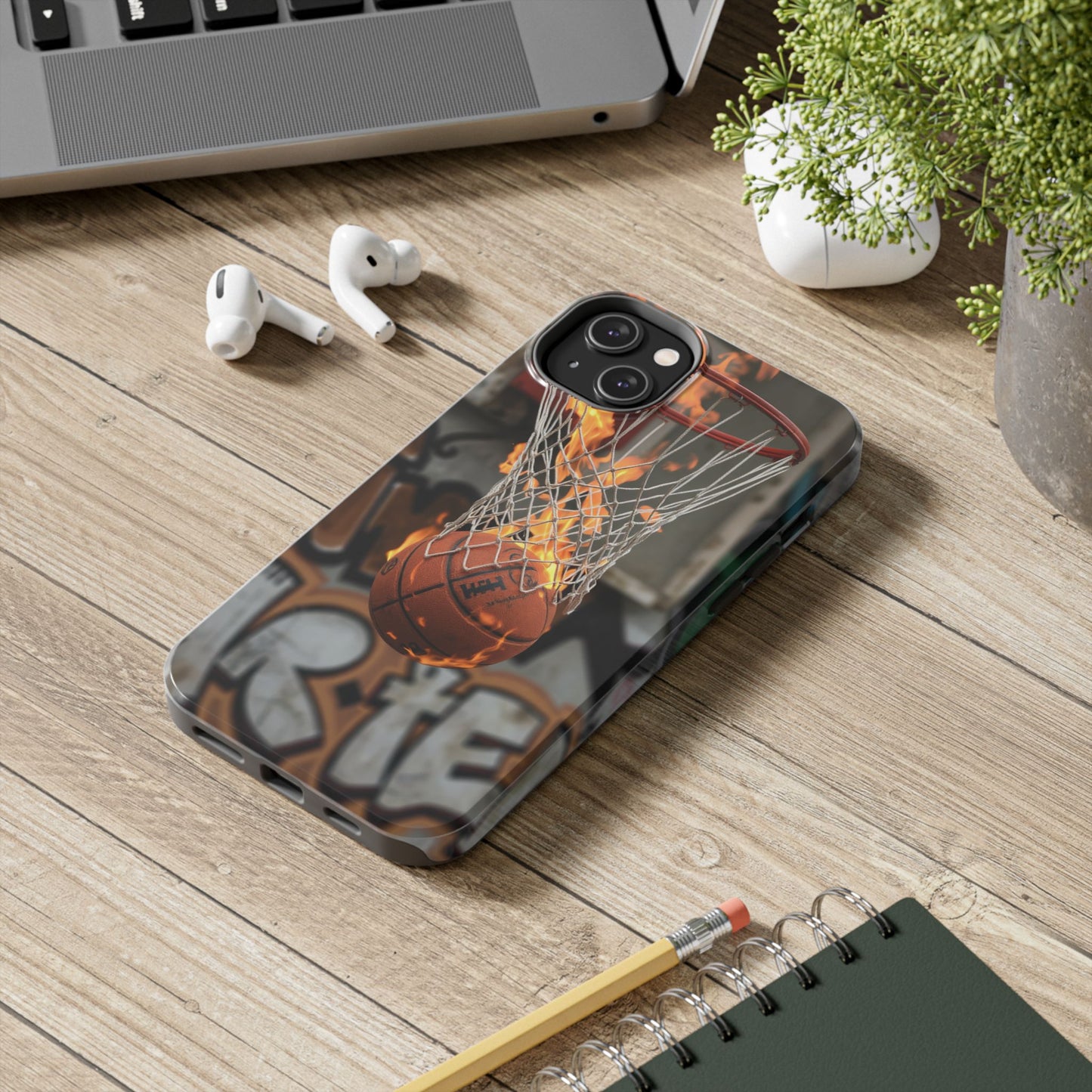 Fire Basketball Tough Phone Case - Durable Sporty Design for Athletes & Fans
