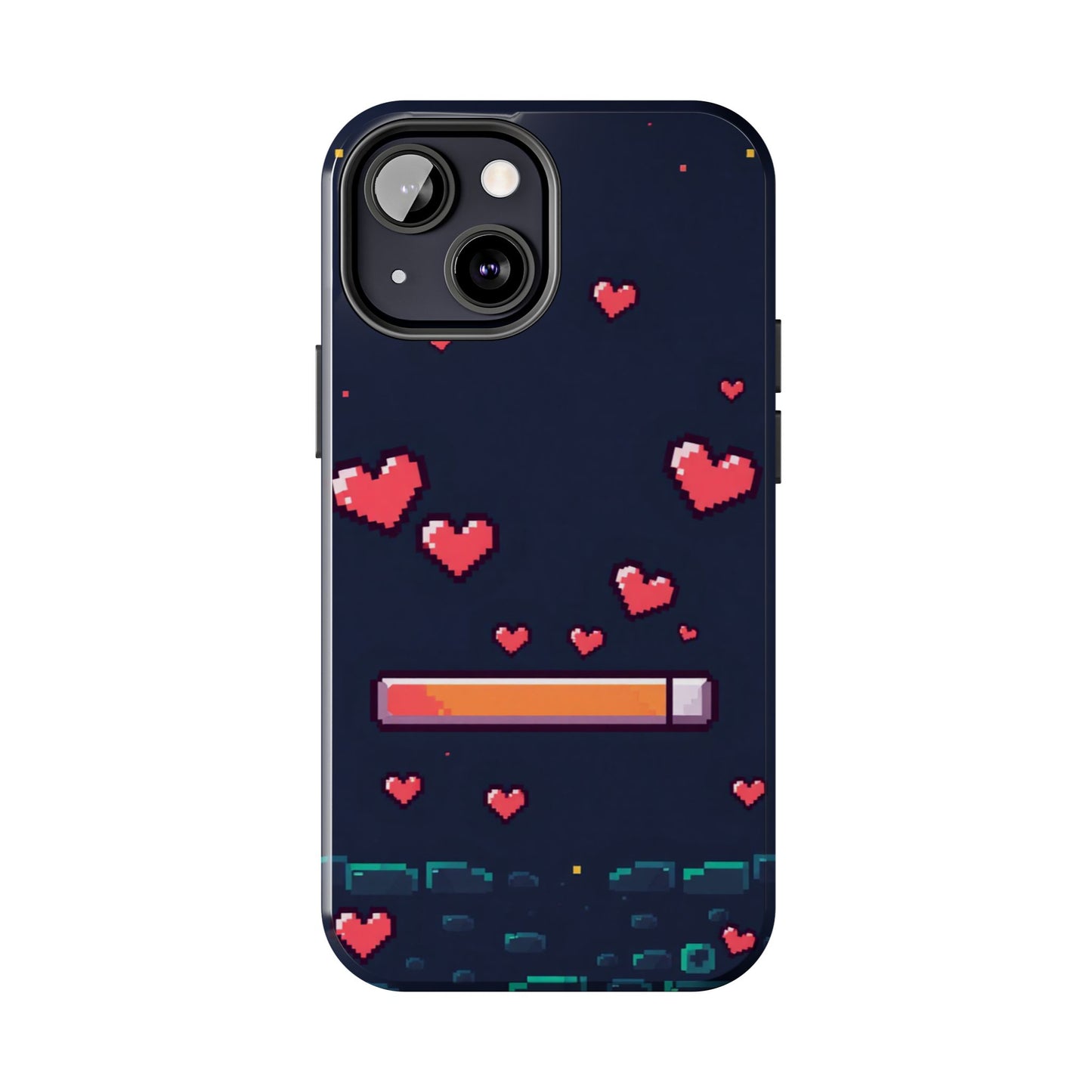 Pixel Heart Tough Phone Case - Retro Gamer Style for Valentine's Day