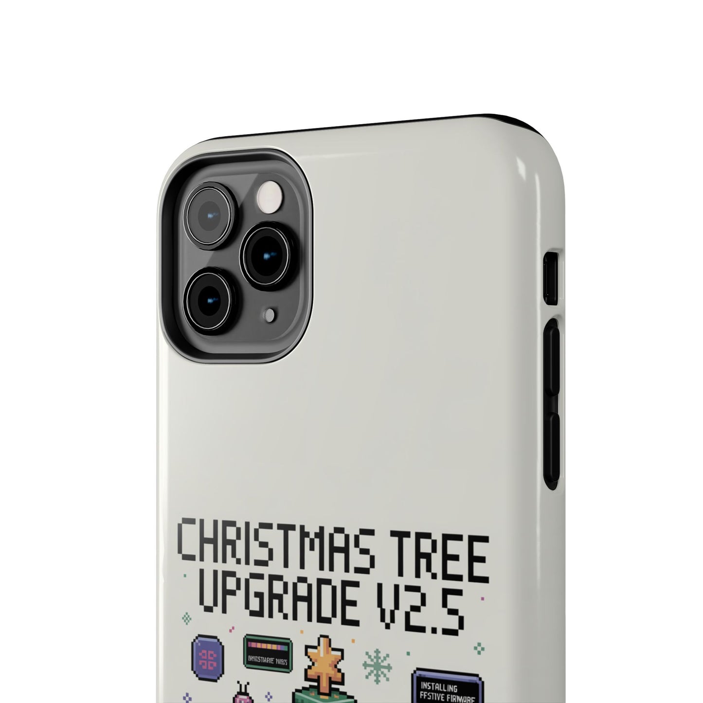 Christmas Tree Upgrade Tough iPhone Case - Pixel Art Design