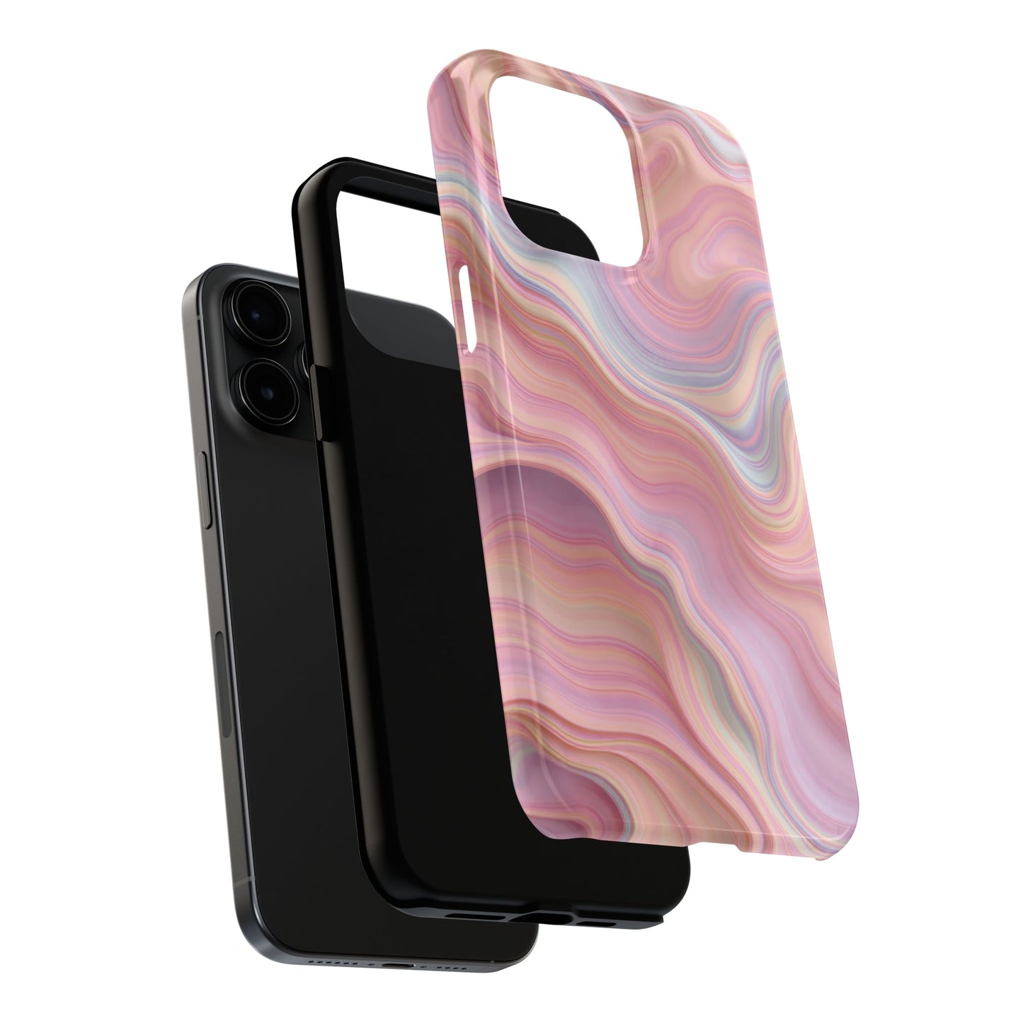 Stylish Tough Phone Cases - Abstract Pink Marble Design