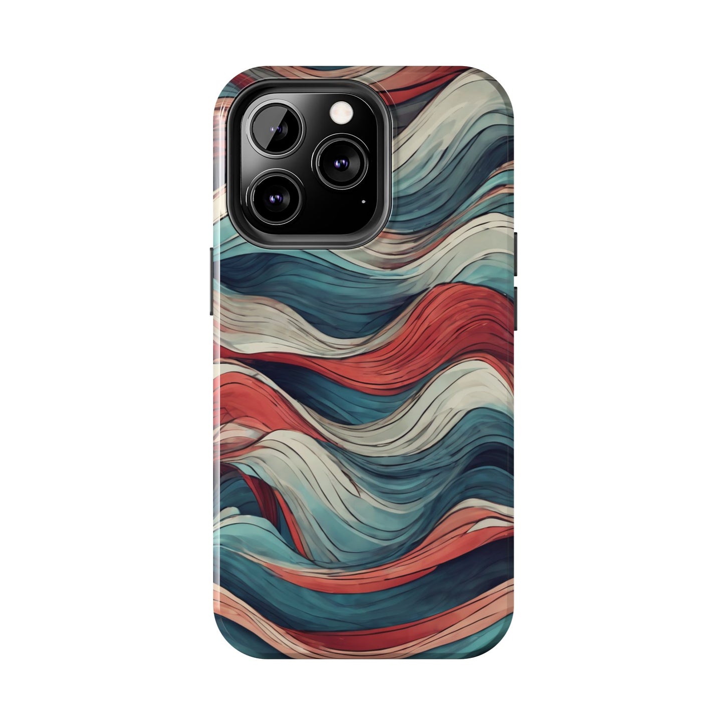 Abstract Waves Tough Phone Case - Stylish & Durable Phone Protection - for iPhone
