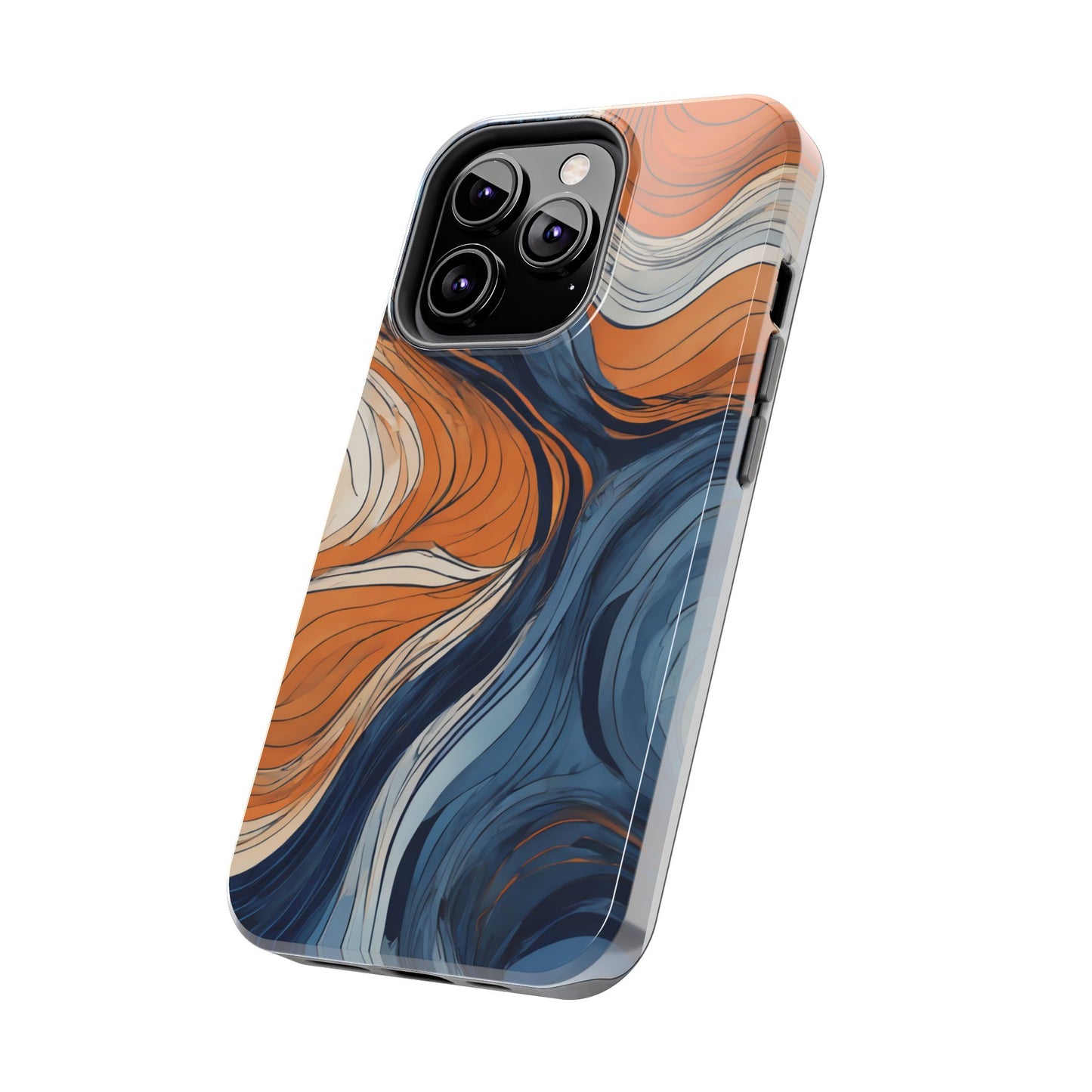 Artistic Tough Phone Case - Vibrant Abstract  Waves Design - for iPhone