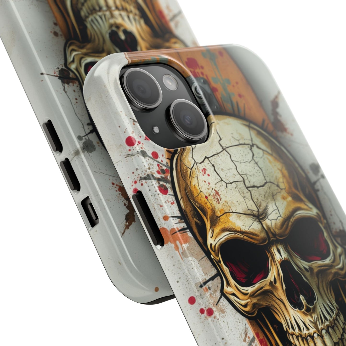 Edgy Skull Tough Phone Case - Durable Protection for Skateboard Enthusiasts