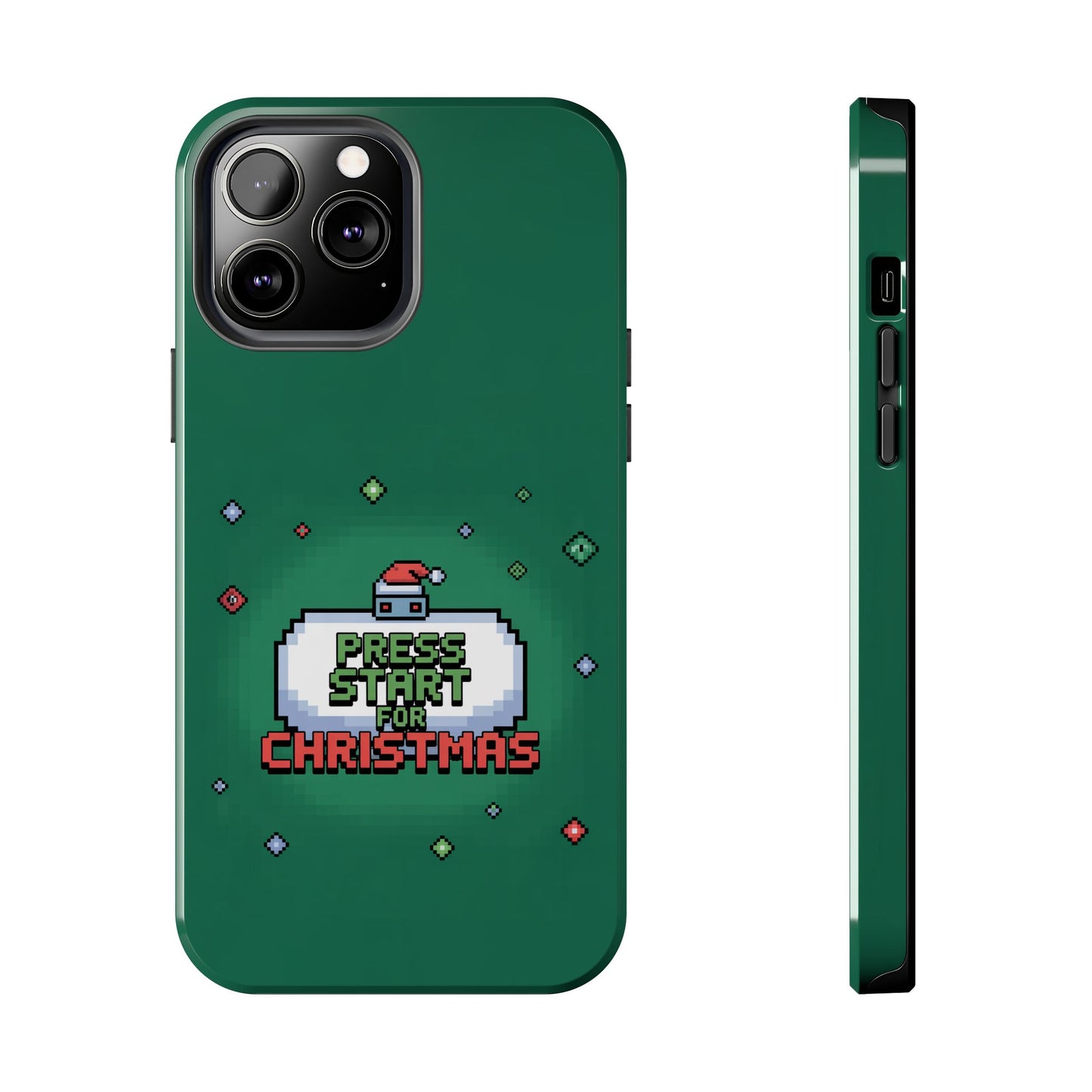 Christmas Pixel Gaming Phone Case - Press Start for Christmas Design