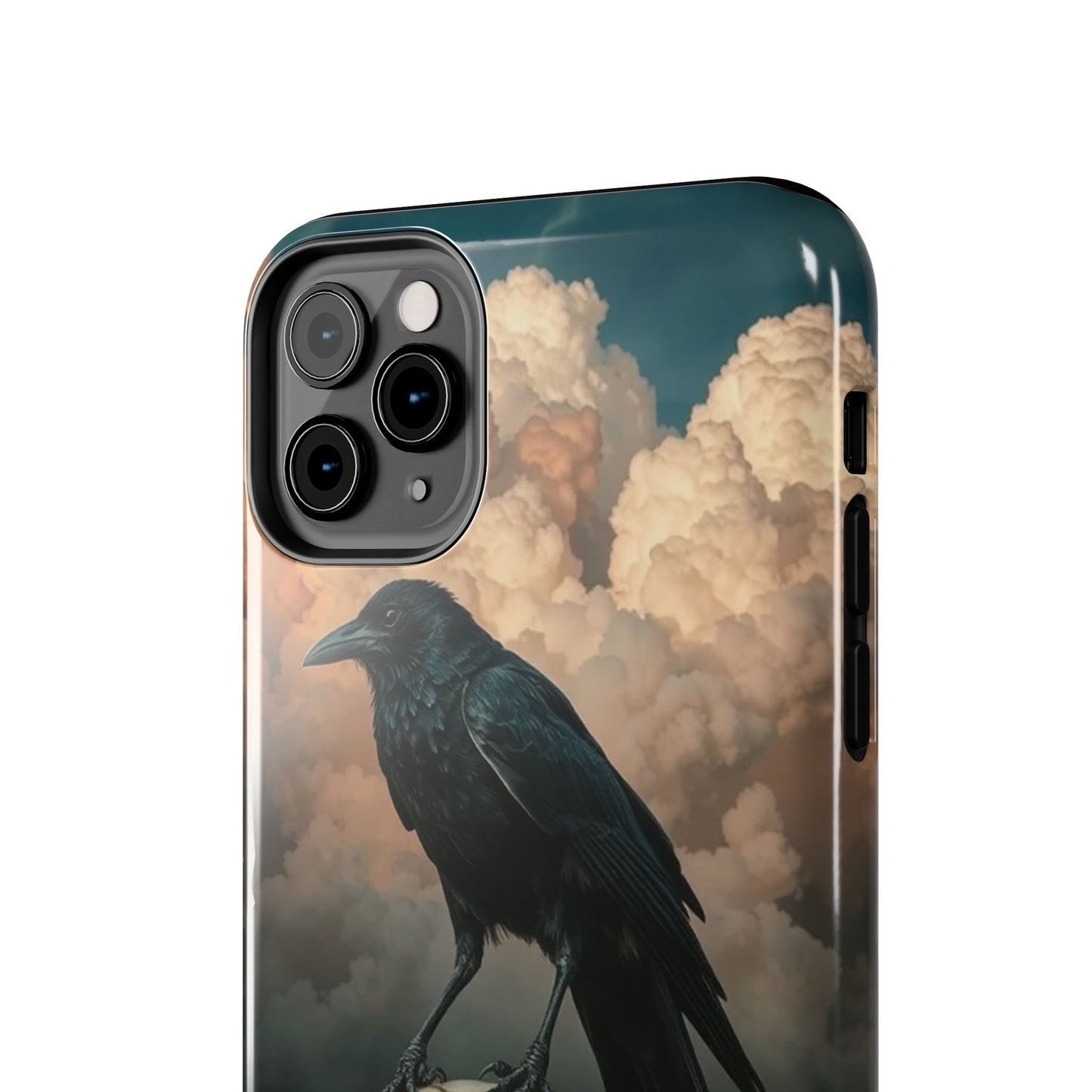 Gothic Raven Skull Tough Phone Case - Unique Protective Cover for Halloween Lovers