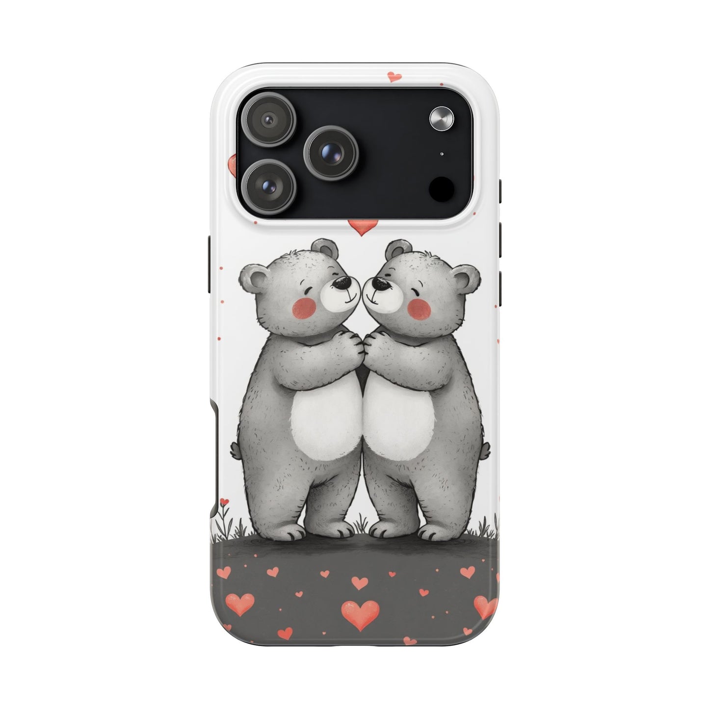 Cute Bear Love Tough Phone Case - Perfect for Valentine's Day & Couples