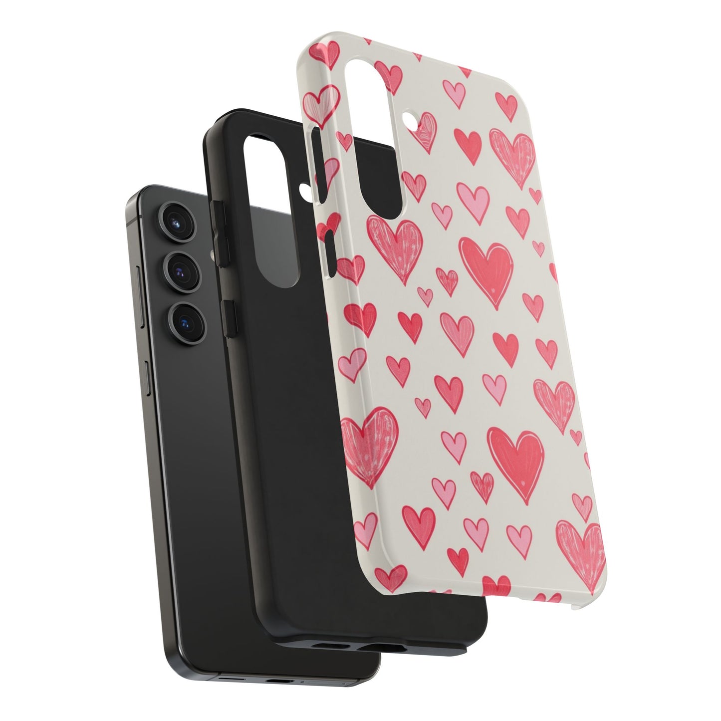 Heart Pattern Tough Phone Case - Cute and Stylish Protection