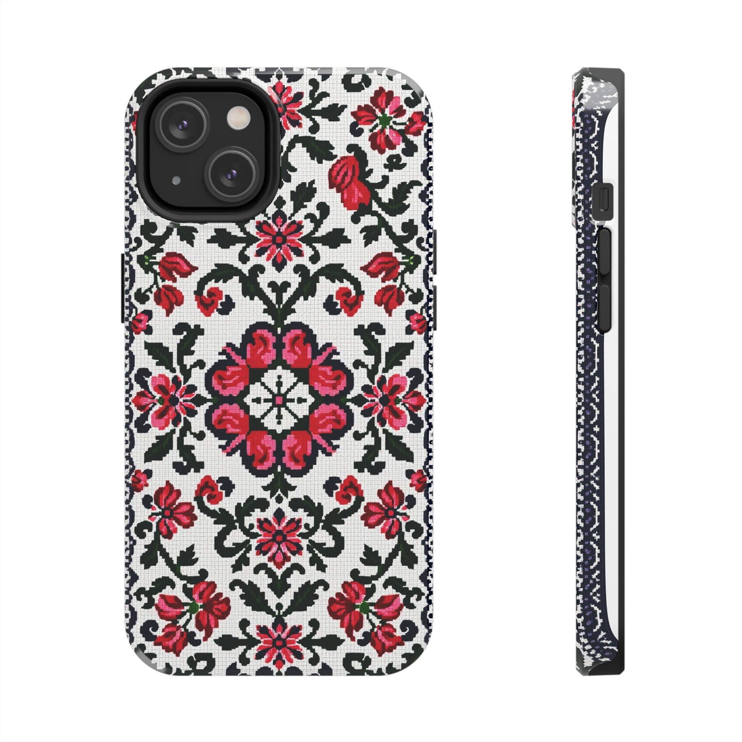 Traditional Knit Floral Design | Tough Phone Case - Durable Protection for iPhone