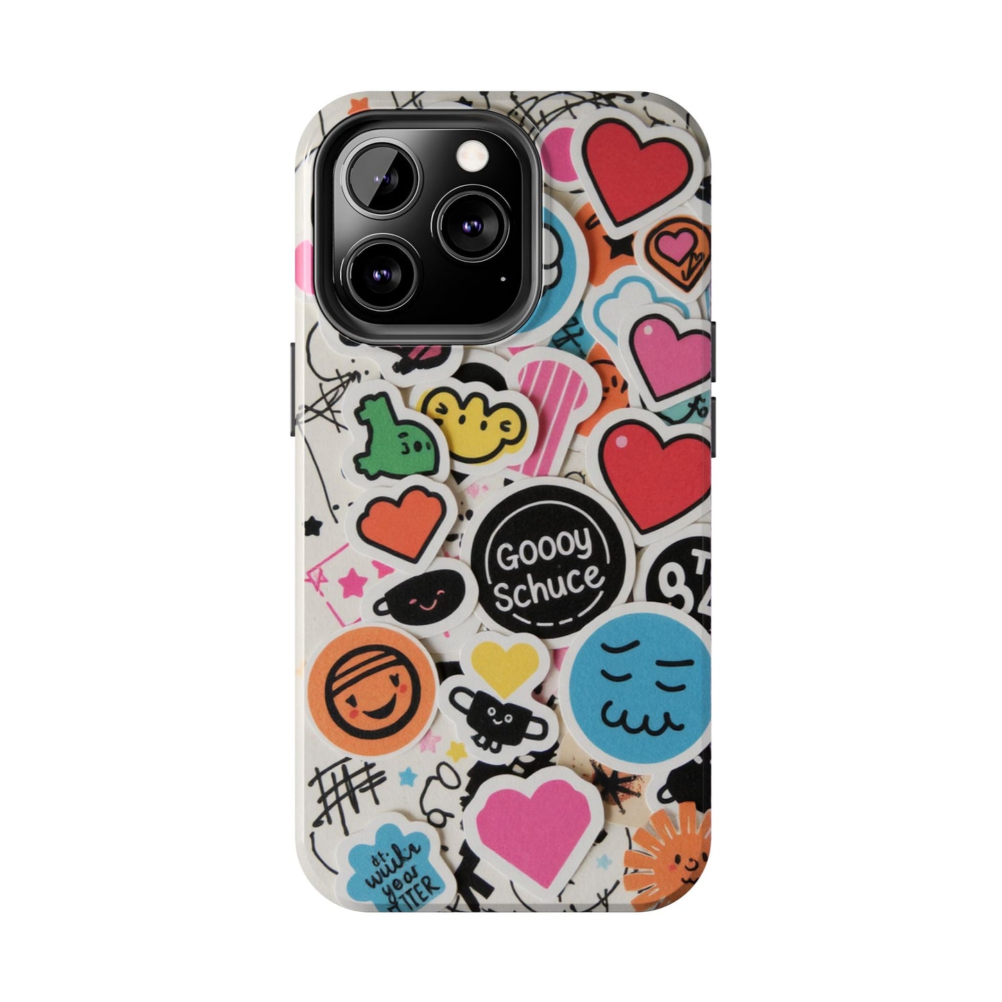 Colorful Stickers Phone Case - Fun & Trendy Tough Phone Cases