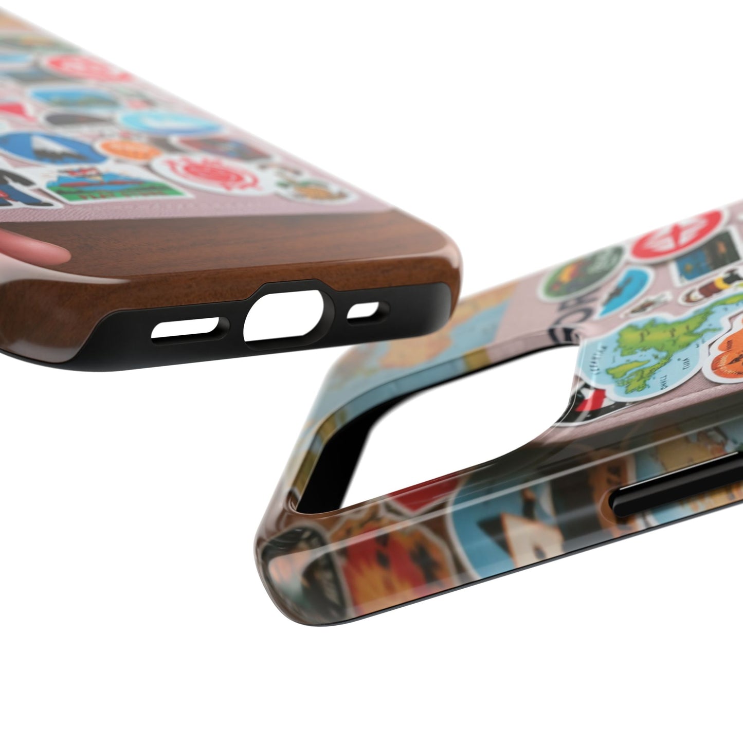 Adventure Stickers Phone Case - Tough Protection for Travel Lovers