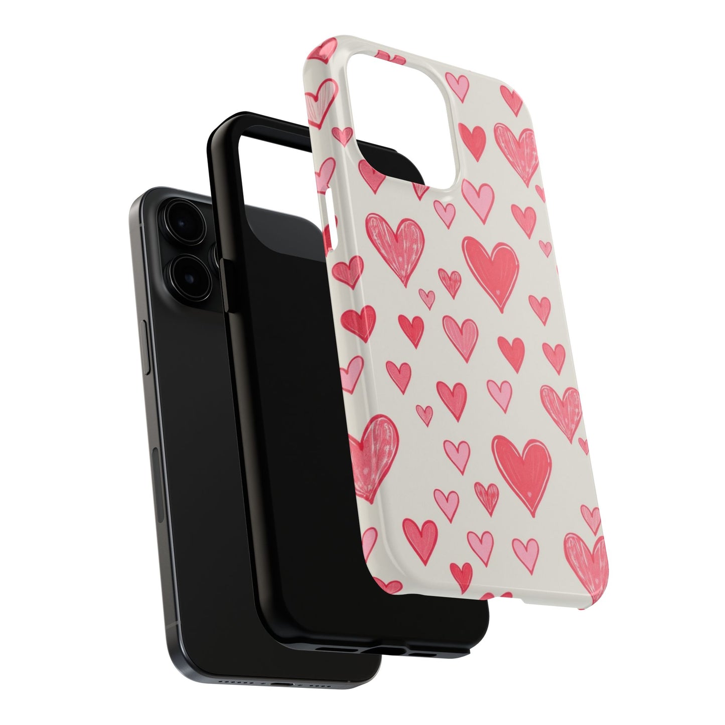 Heart Pattern Tough Phone Case - Cute and Stylish Protection