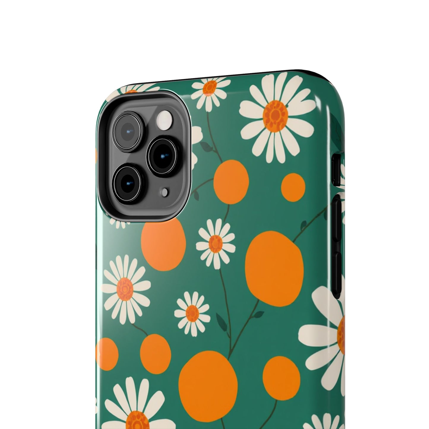 Floral Tough Phone Case - Daisy & Orange Design