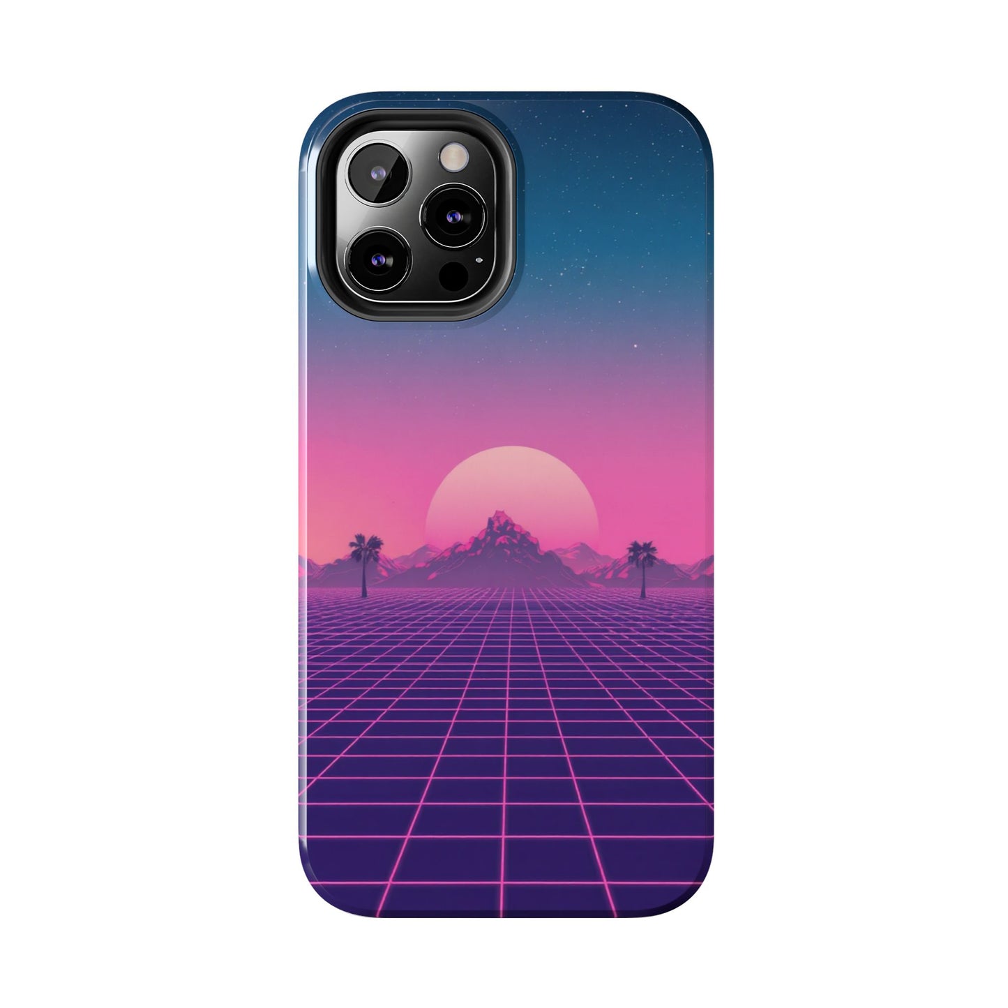 Retro Aesthetic Tough Phone Case - Vibrant Sunset Design