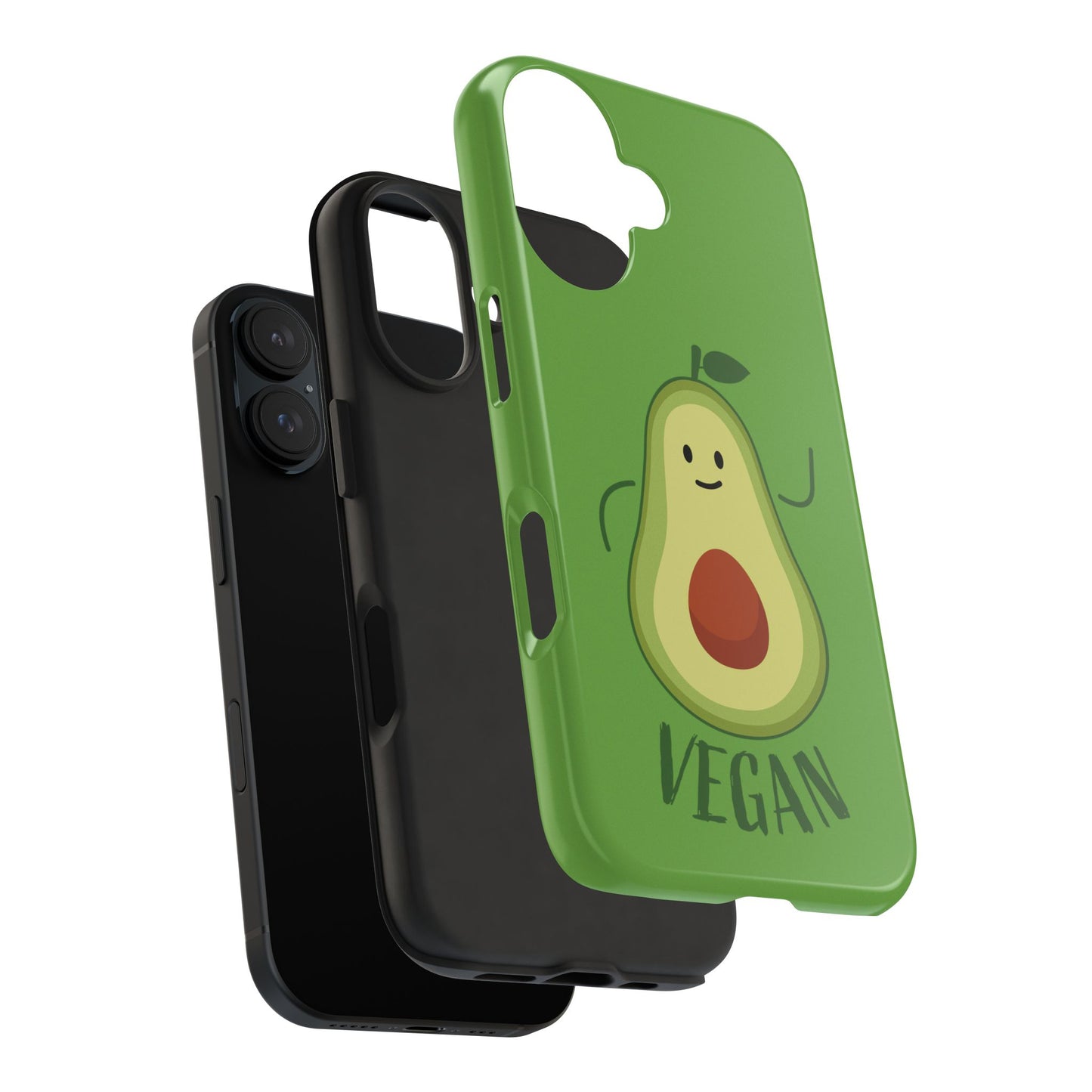 Vegan Avocado Tough Phone Case - Cute & Durable Phone Cover - for iPhone