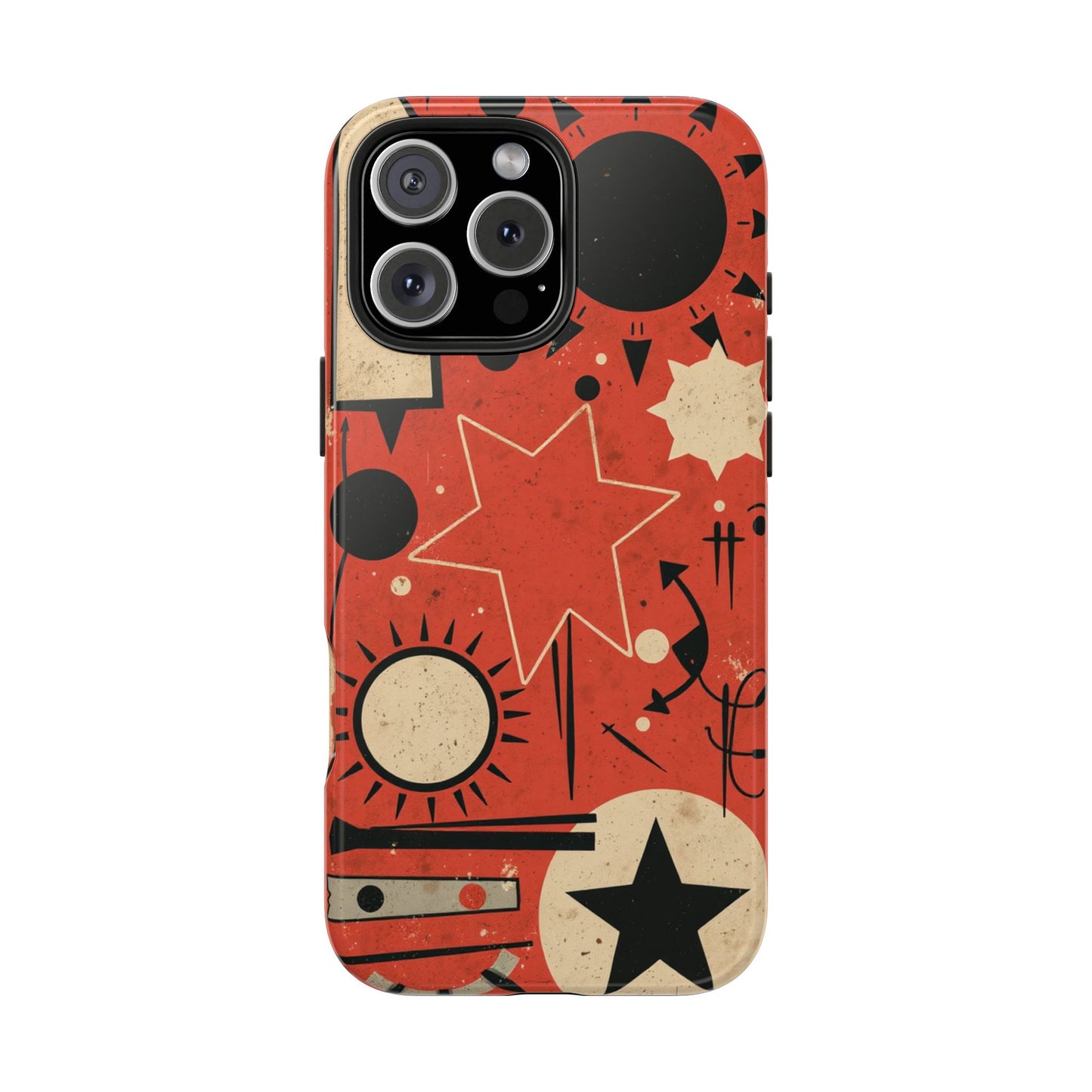 Retro Bold Tough Phone Case - Unique Geometric Design - for iPhone