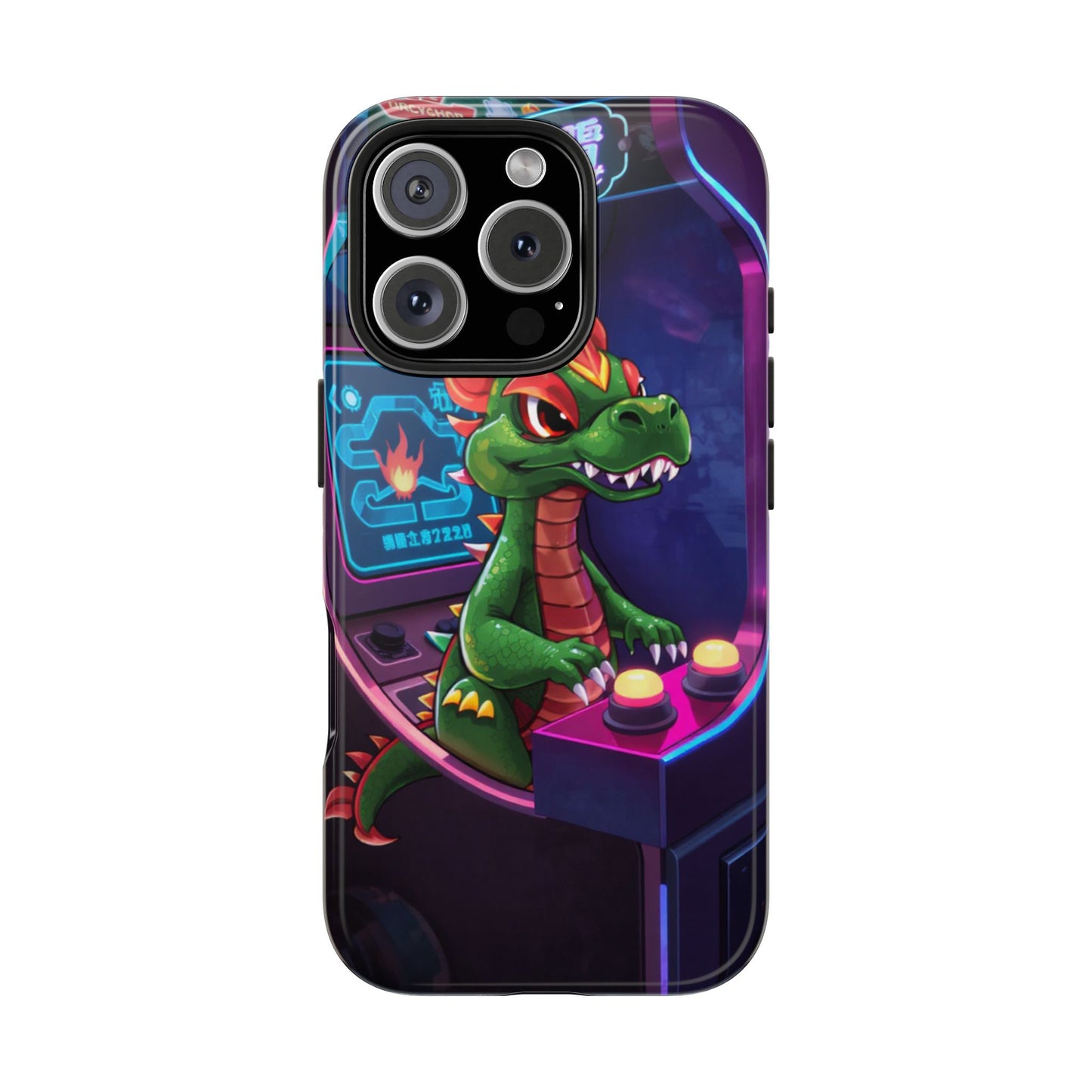 Retro Gamer Tough Phone Case with Dragon Design