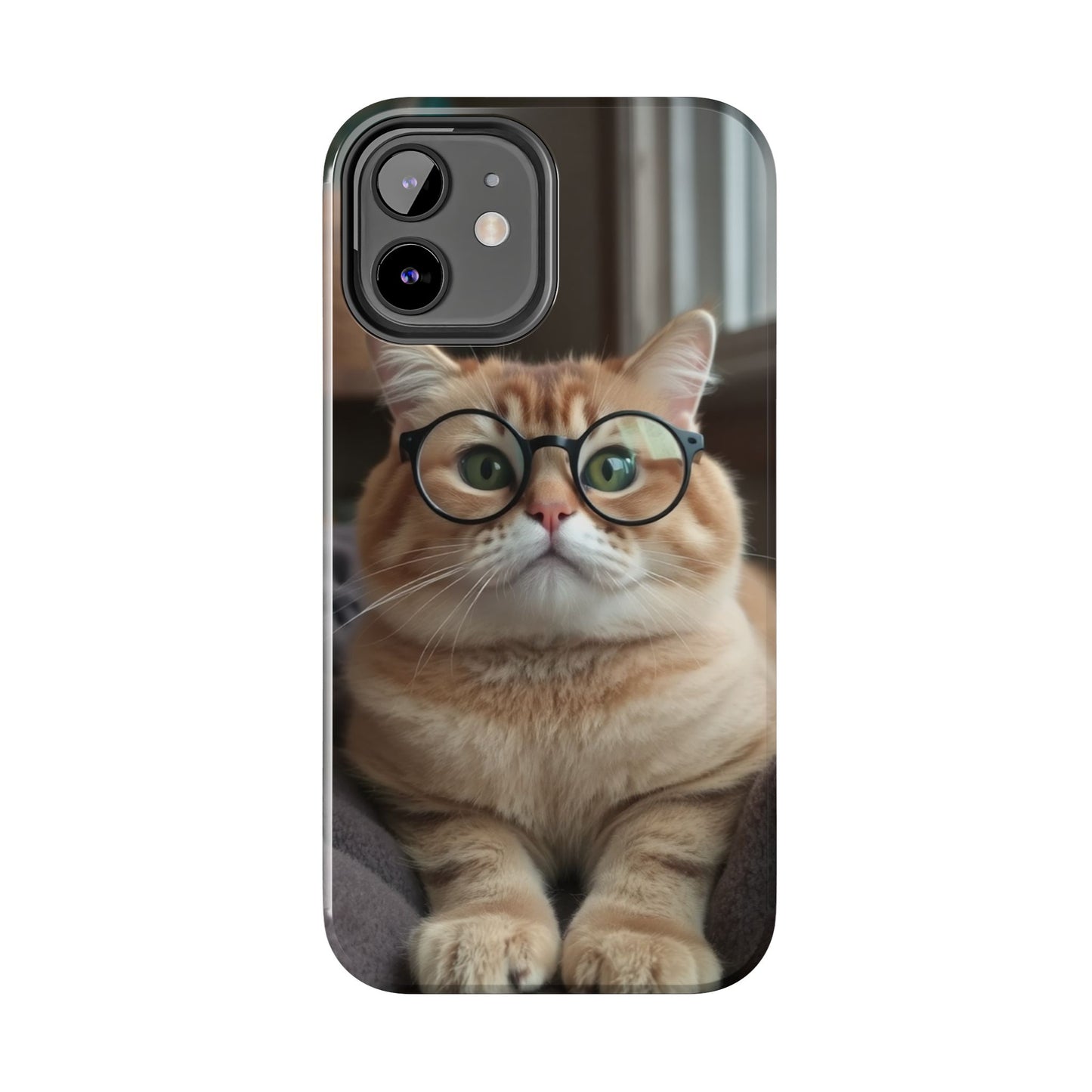 Cute Cat Glasses Tough Phone Case - Fun & Stylish Protection for Cat Lovers