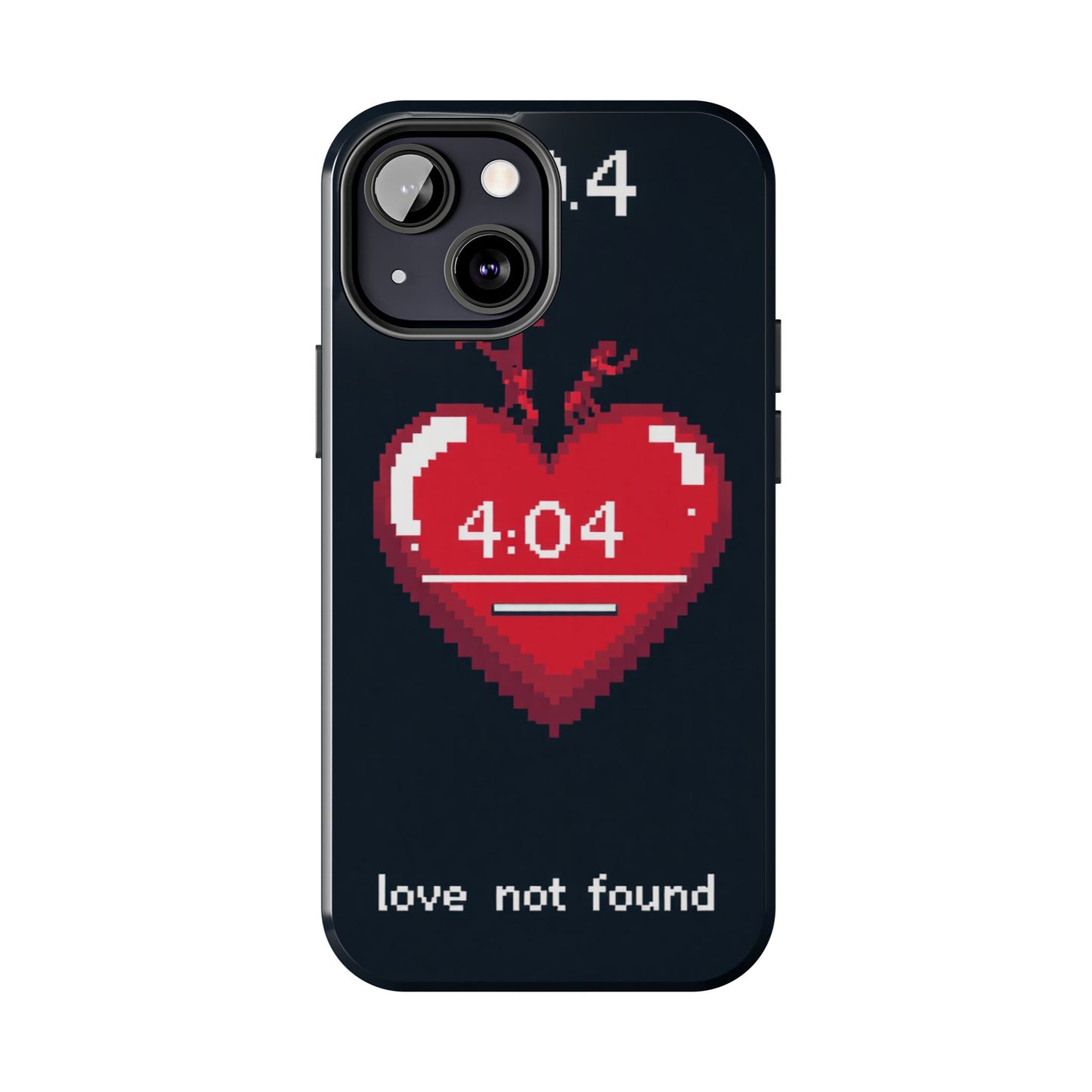 Vintage Pixel Heart Tough Phone Case - "404 Love Not Found" Design